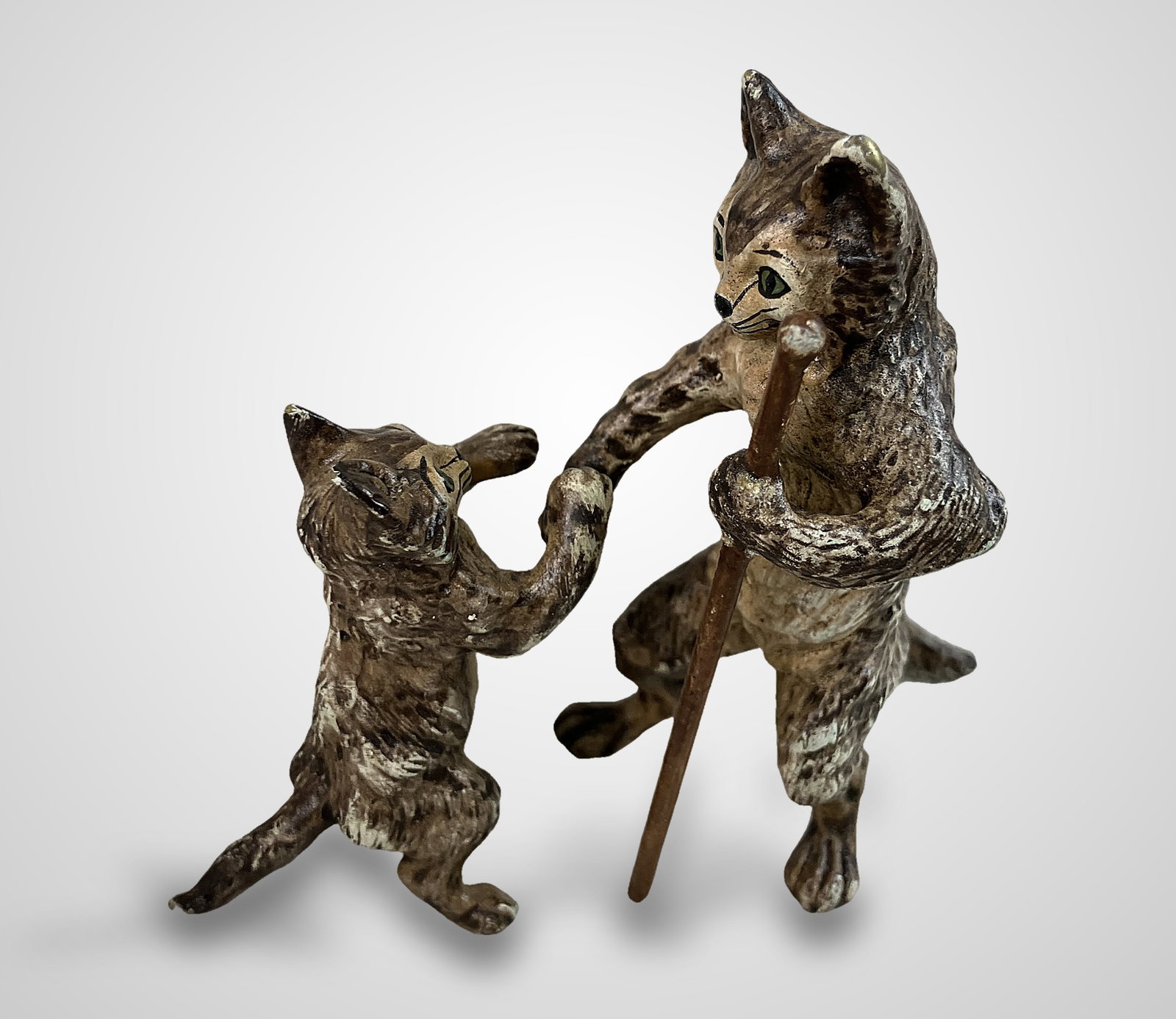 Cold Painted Bronze Miniature Cats Including Franz Bergman - 5