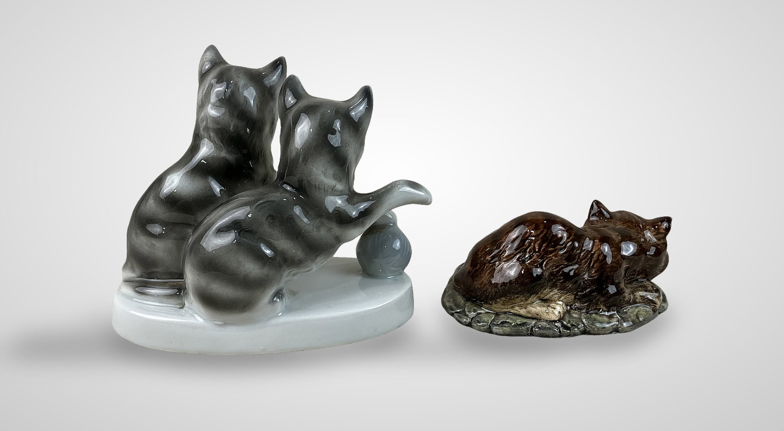 European Porcelain Cats Including Beswick - 6