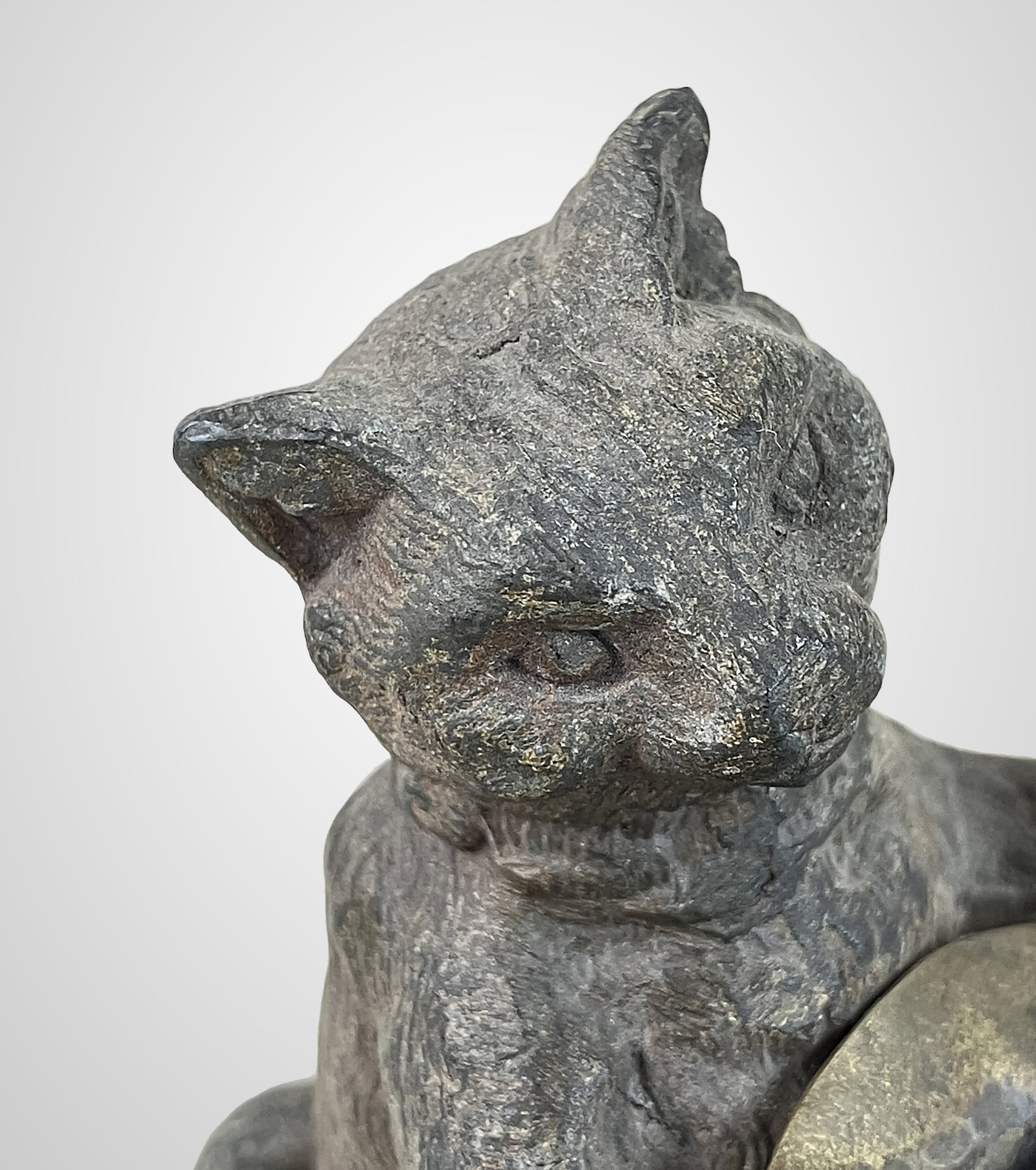 Mixed Metal Cat Candlestick - 3