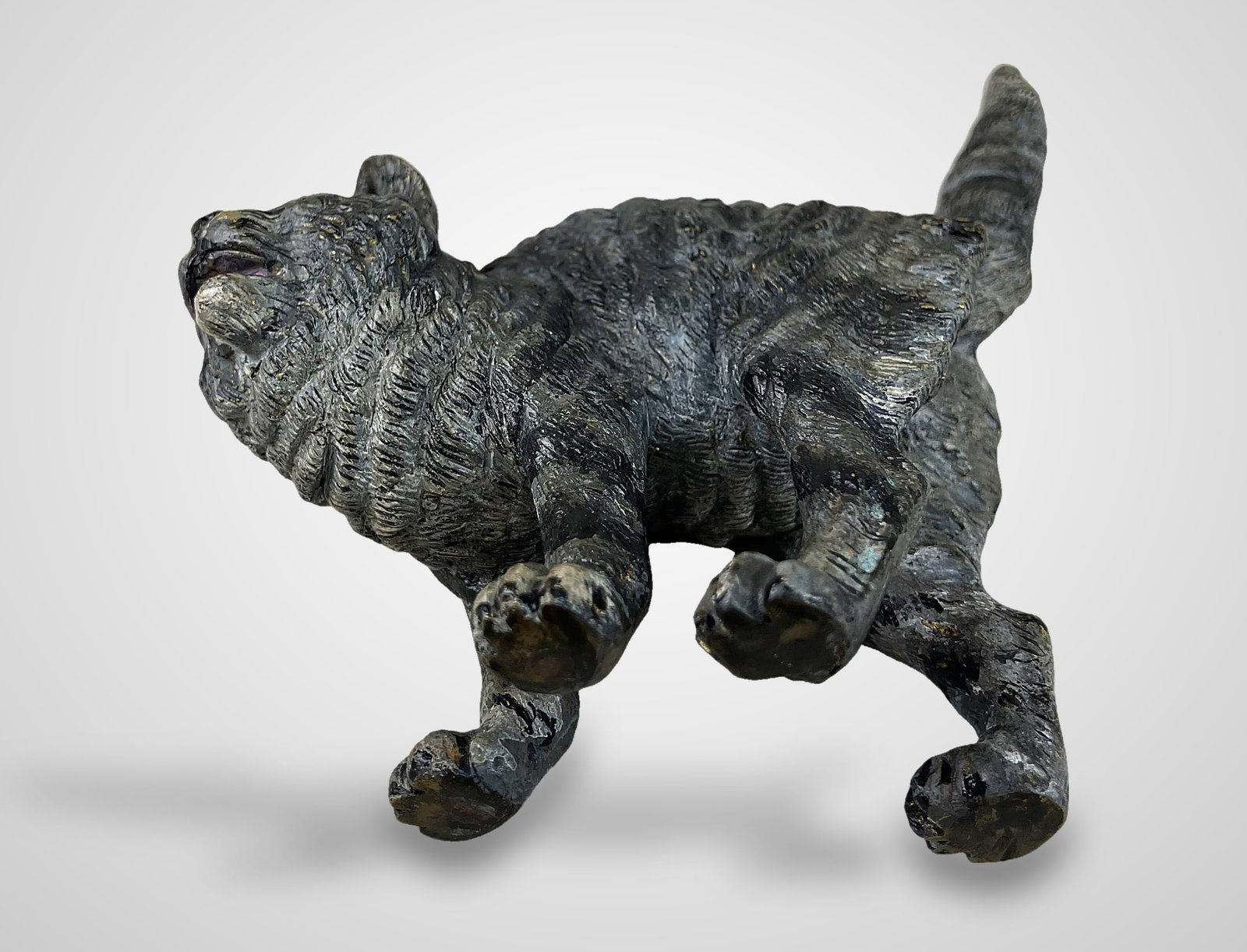 Austrian Cold Painted Bronze Cat - 8