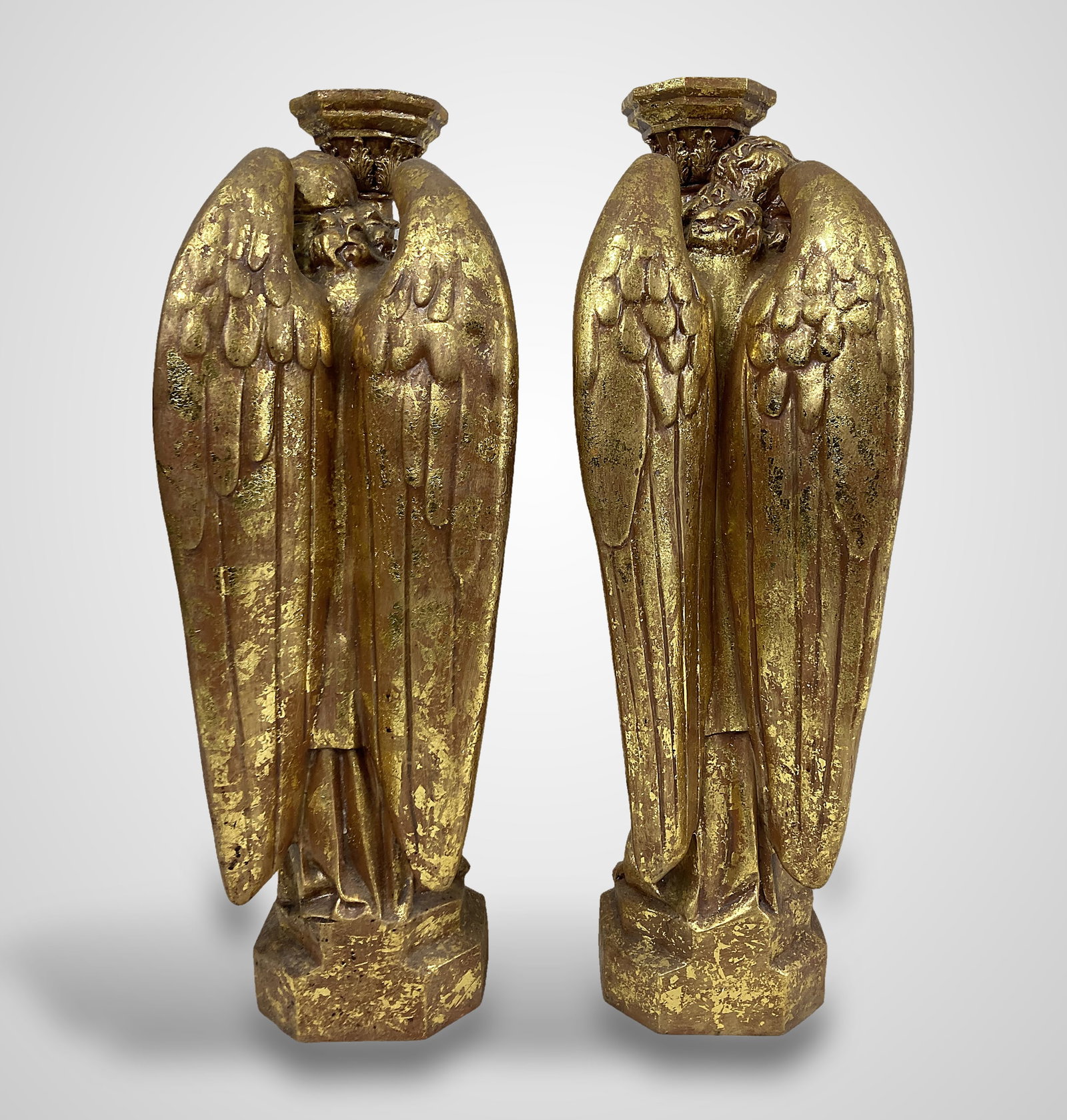 Contemporary Gilt Angel Candlesticks - 4