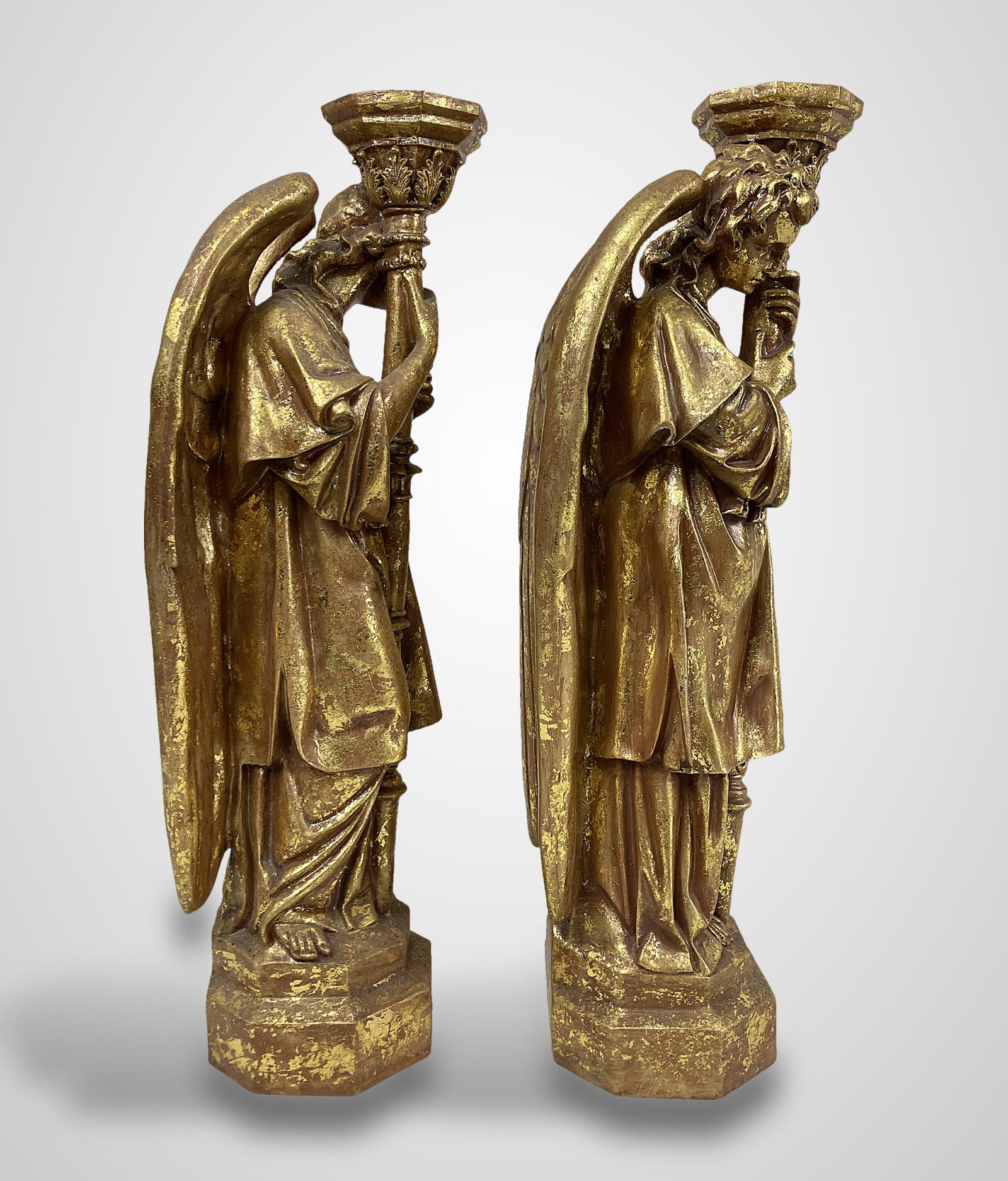 Contemporary Gilt Angel Candlesticks - 5