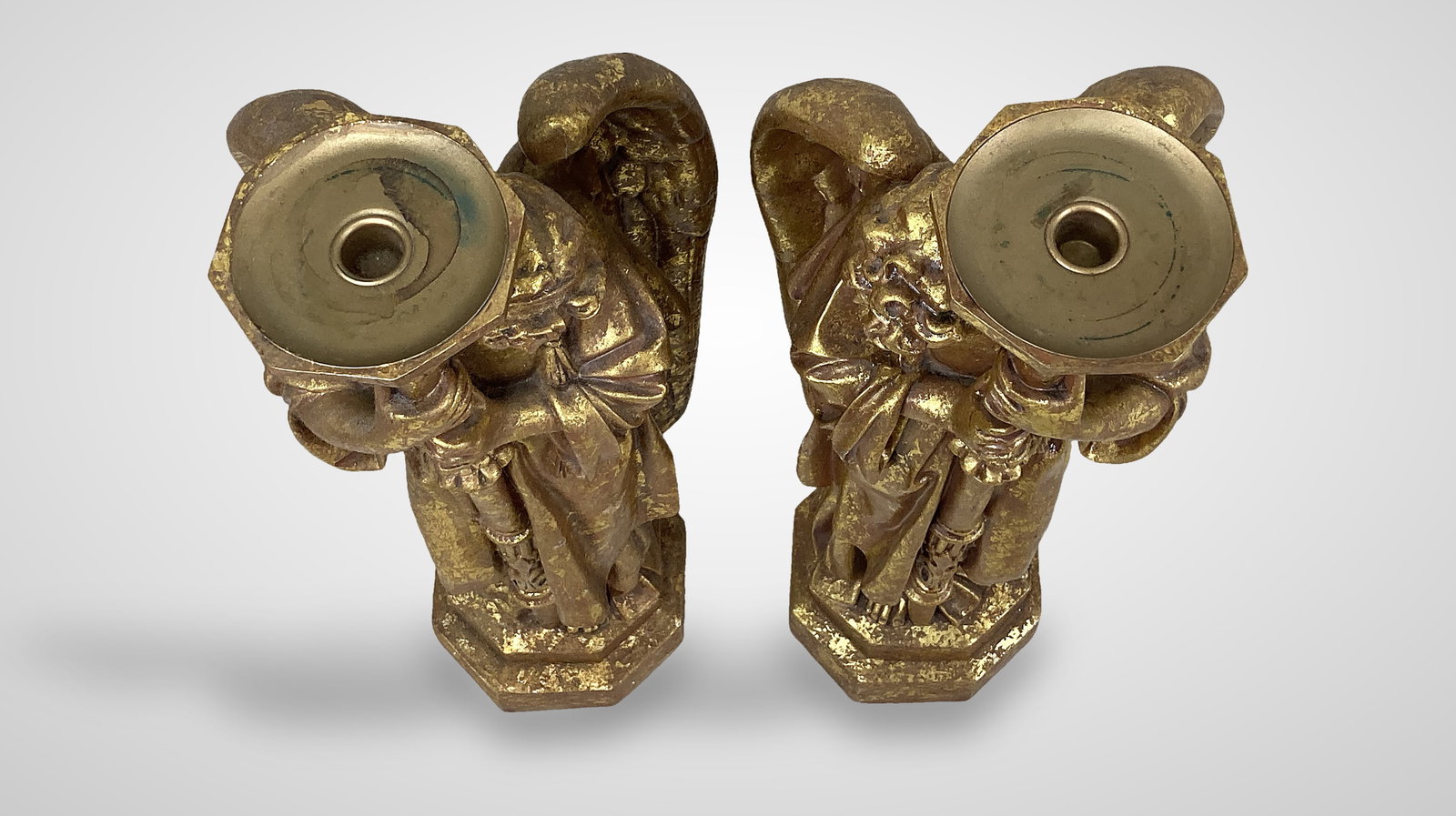 Contemporary Gilt Angel Candlesticks - 8