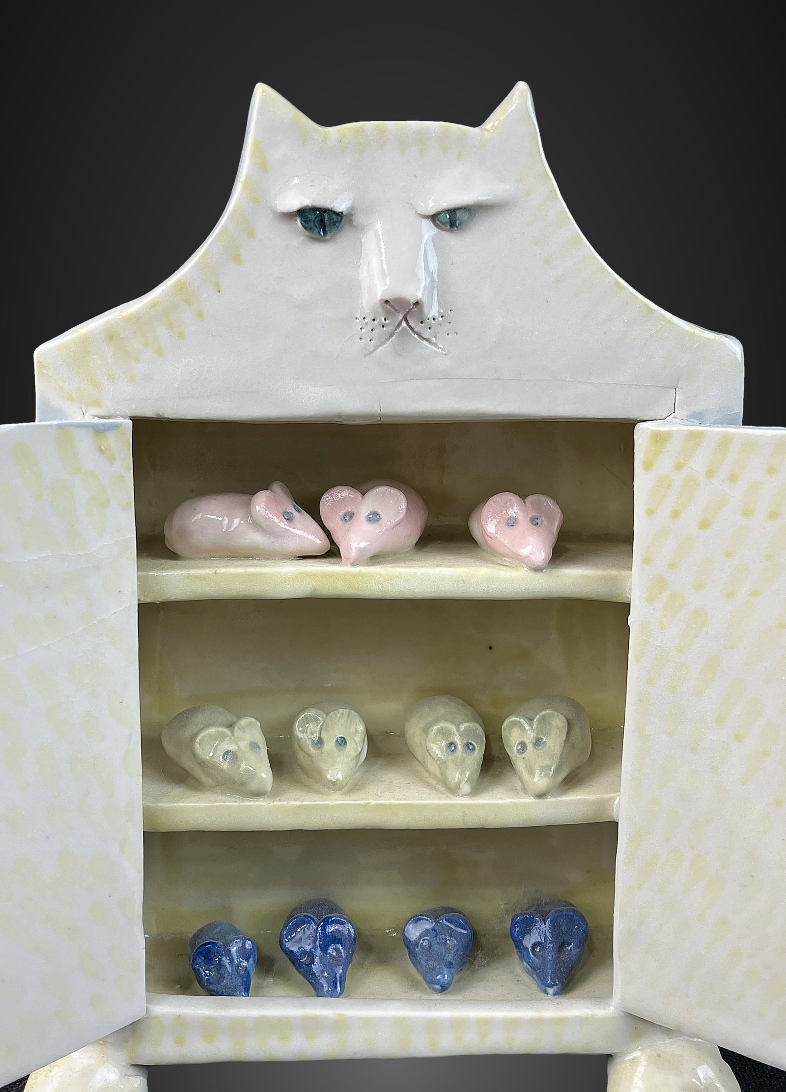Solveig Cox Cat Pottery Cupboard - 2