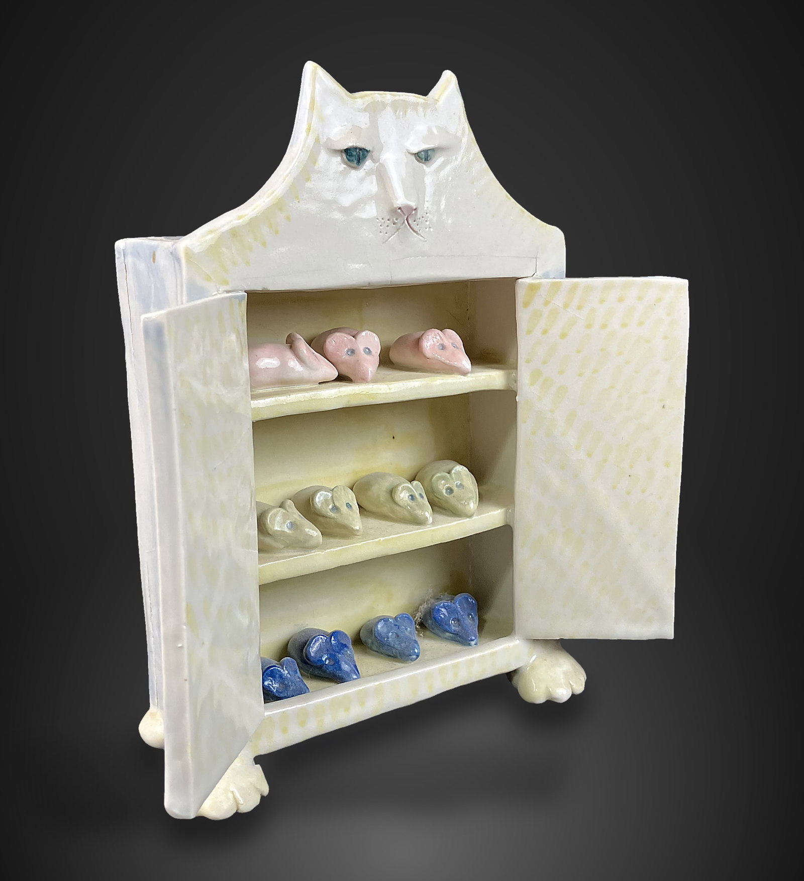 Solveig Cox Cat Pottery Cupboard - 4
