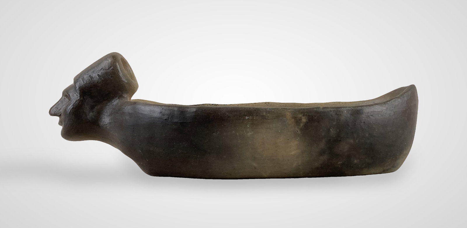 Signed Catawba Indian Canoe Pottery Bowl - 5