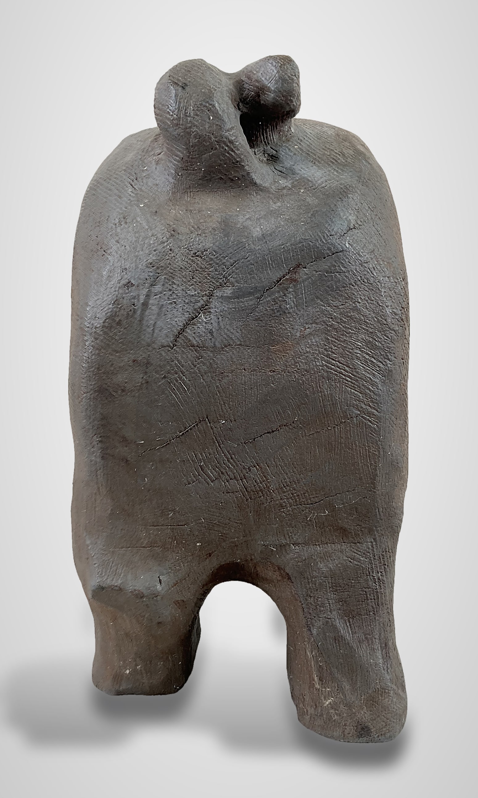 Signed Folk Art Carved Pig - 4