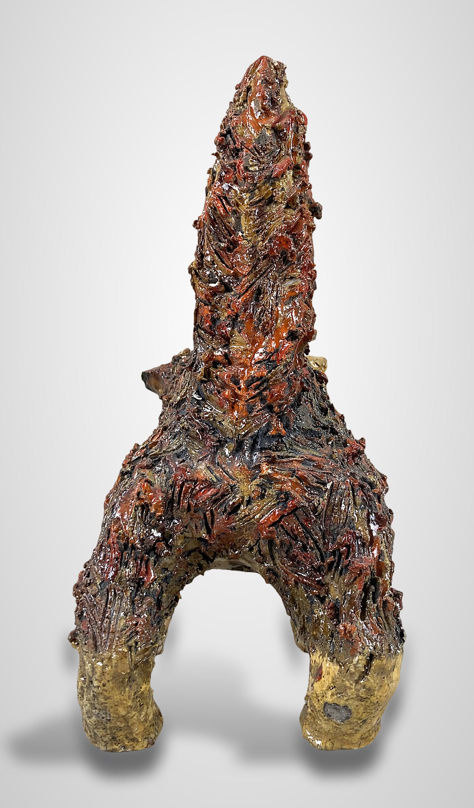 Raku Pottery Cat Sculpture - 5