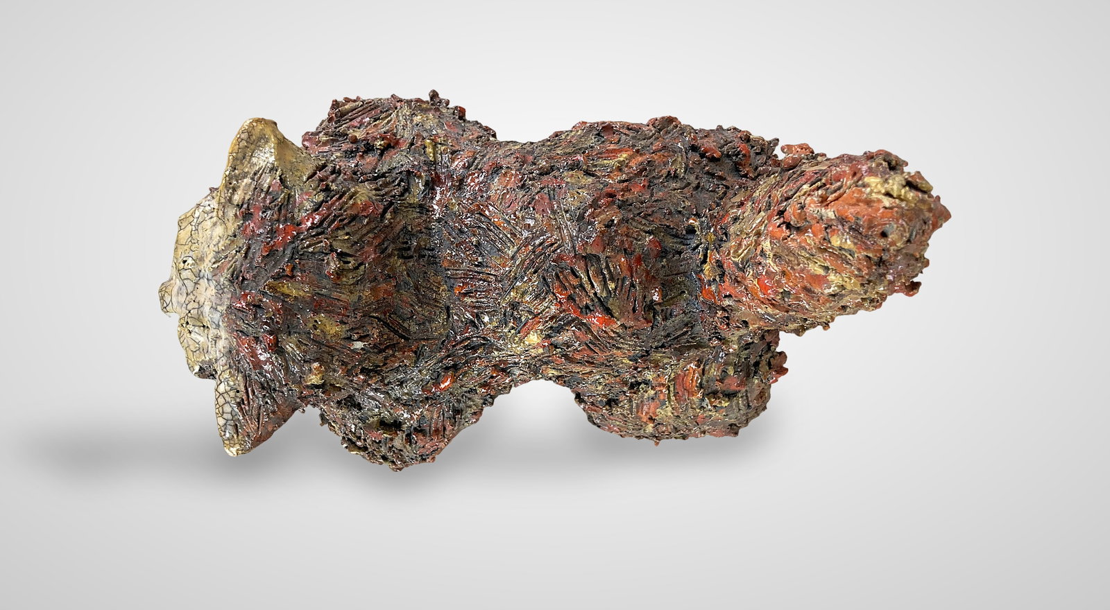 Raku Pottery Cat Sculpture - 7