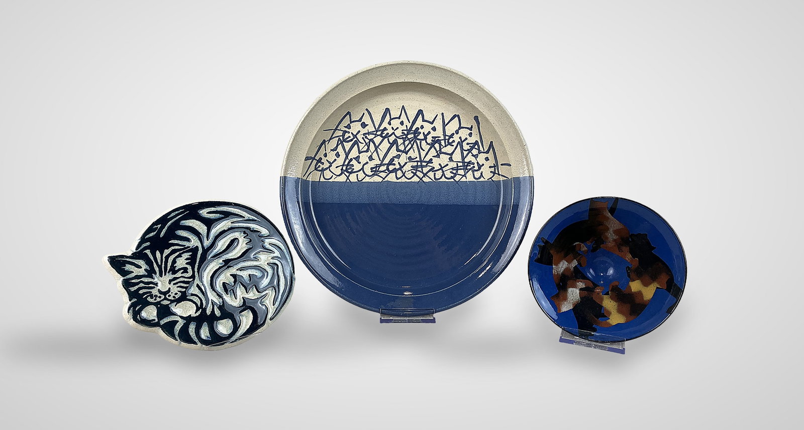 Cat Studio Pottery Trio Including Ann Gleason (1 of 7)