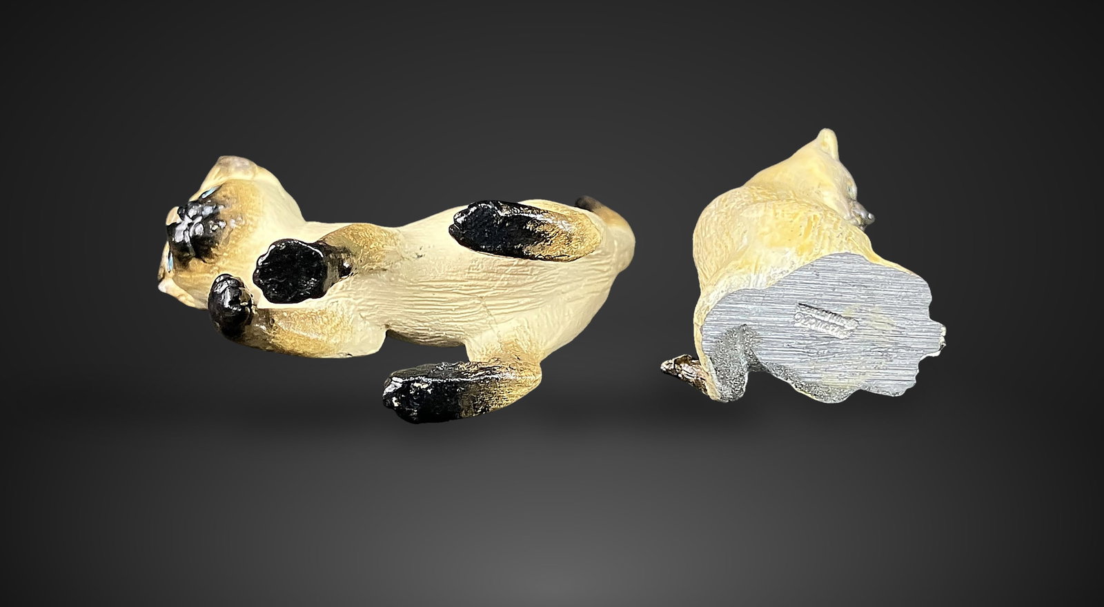 Miniature Polychrome Siamese Cat Figurines - 13