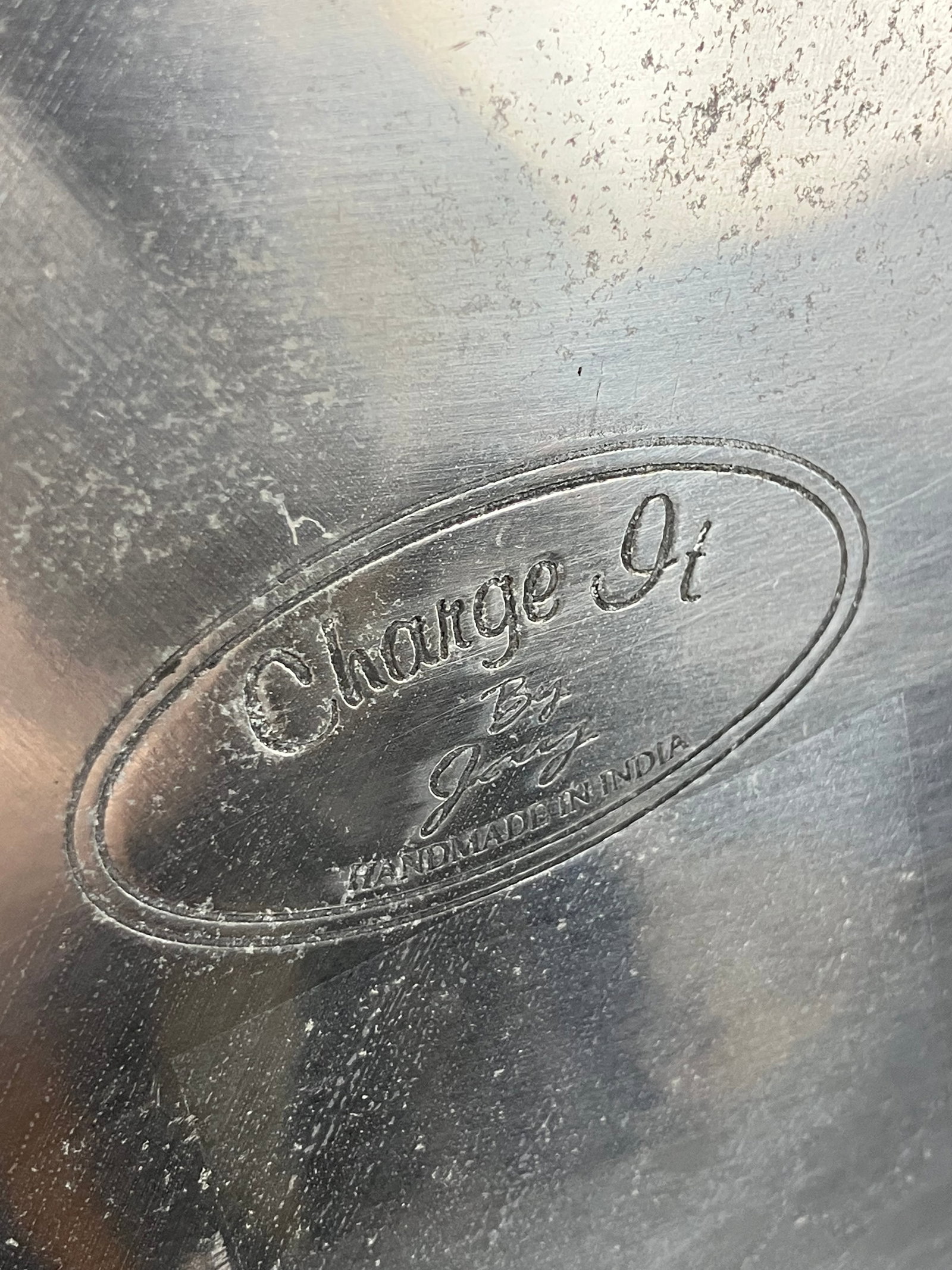 Set of Chrome and Bone Style Chargers - 4