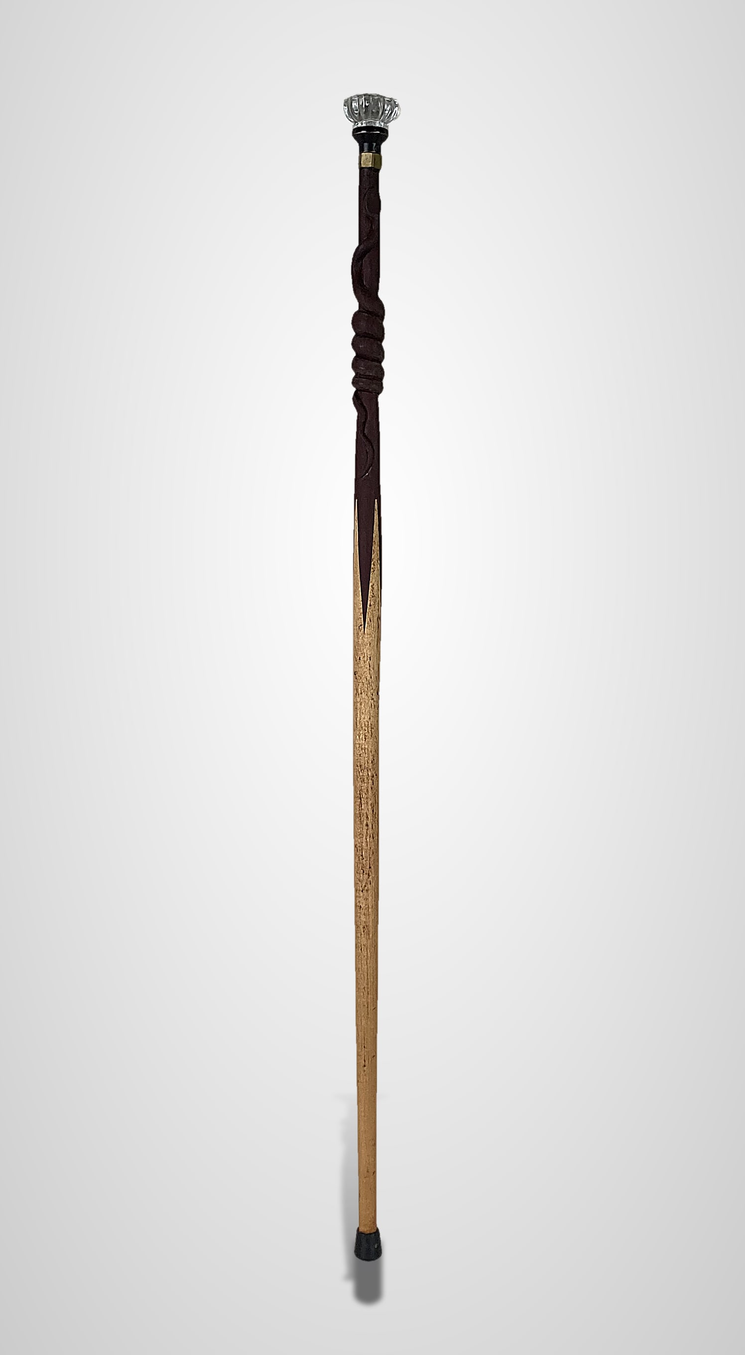 Carved Folk Art Snake Cane - 2