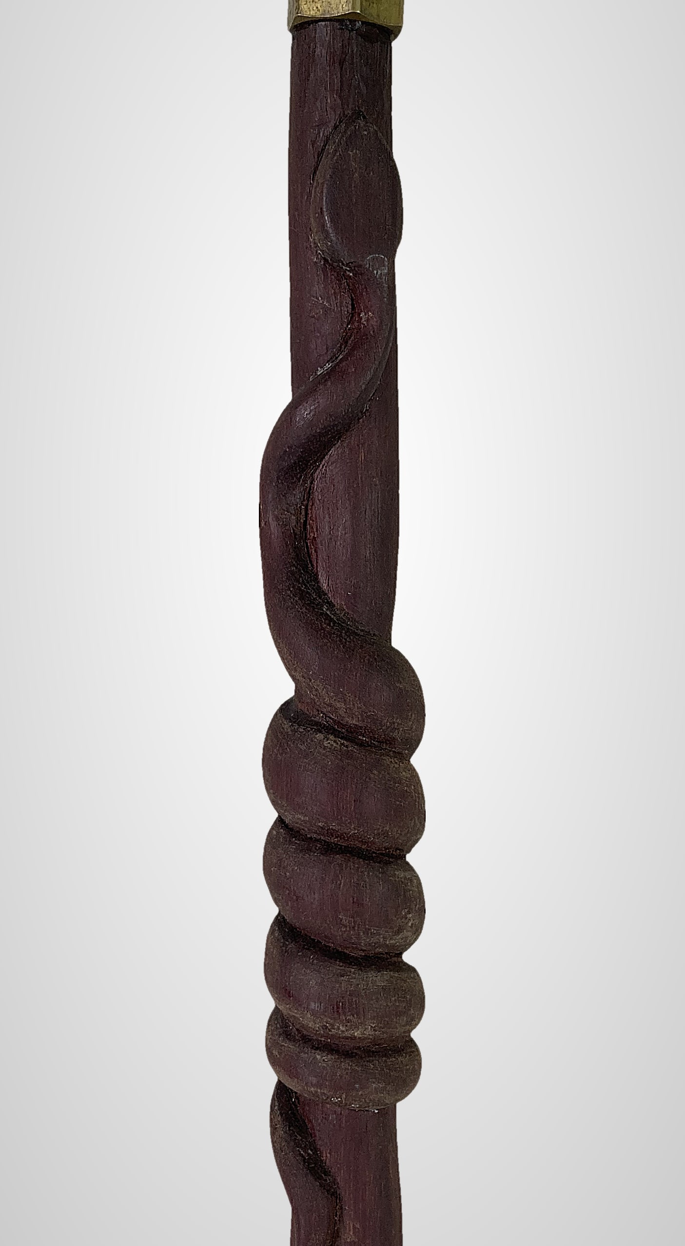 Carved Folk Art Snake Cane - 3
