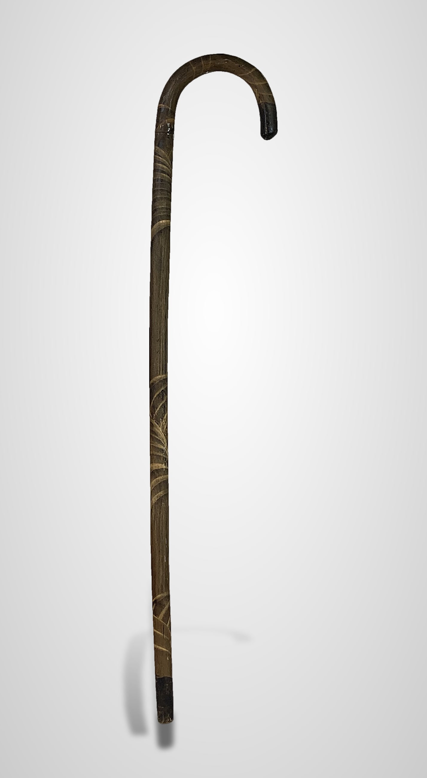 Antique Folk Art Crook Handle Cane - 2