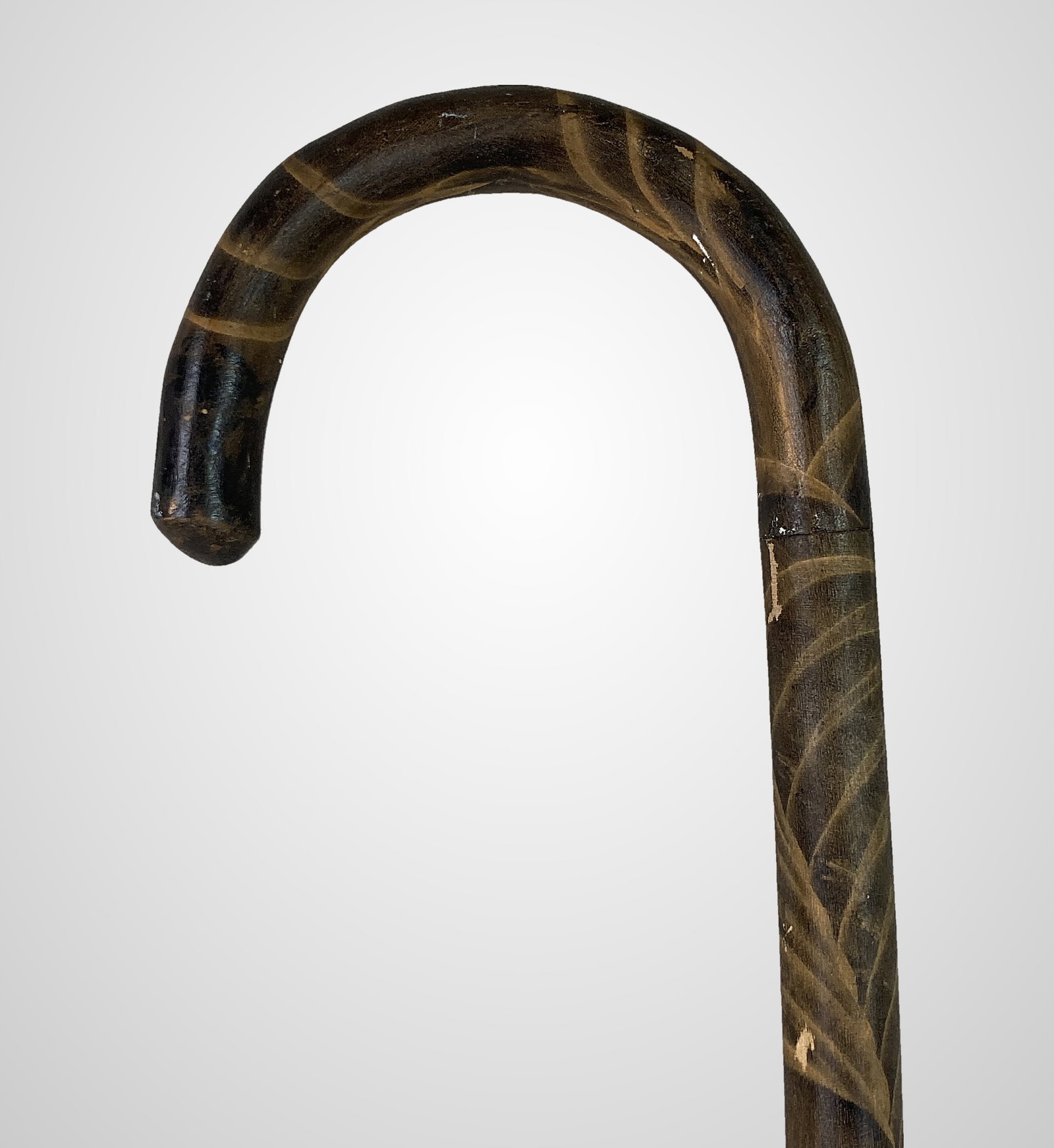 Antique Folk Art Crook Handle Cane - 4