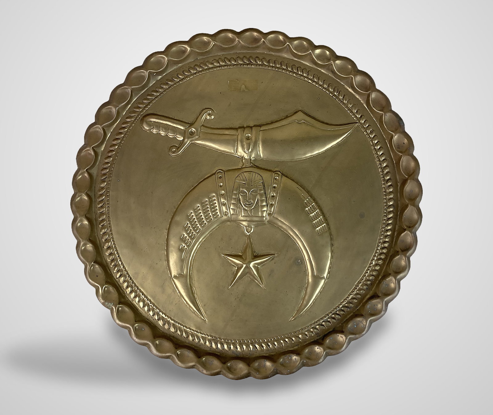Set of Brass Masonic Shriner's Decorative Chargers - 4
