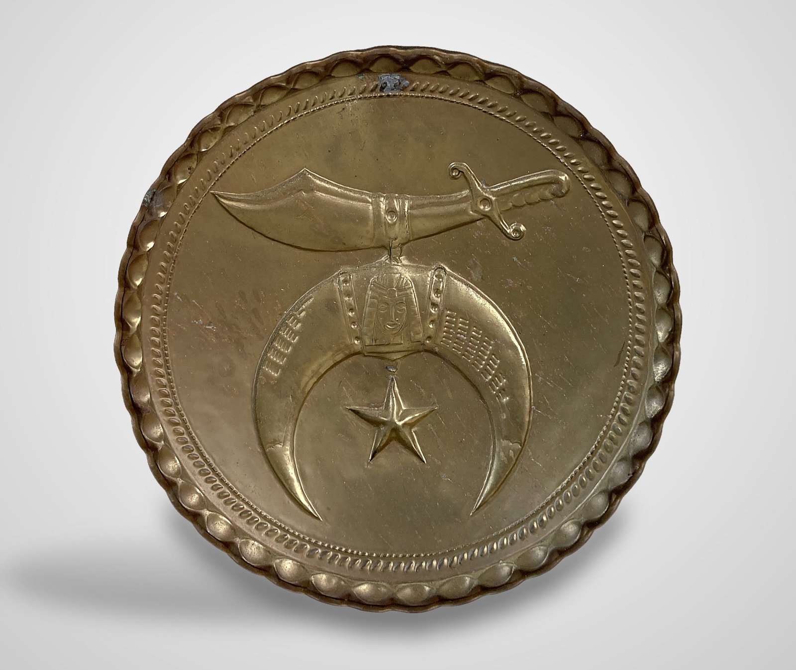 Set of Brass Masonic Shriner's Decorative Chargers - 7