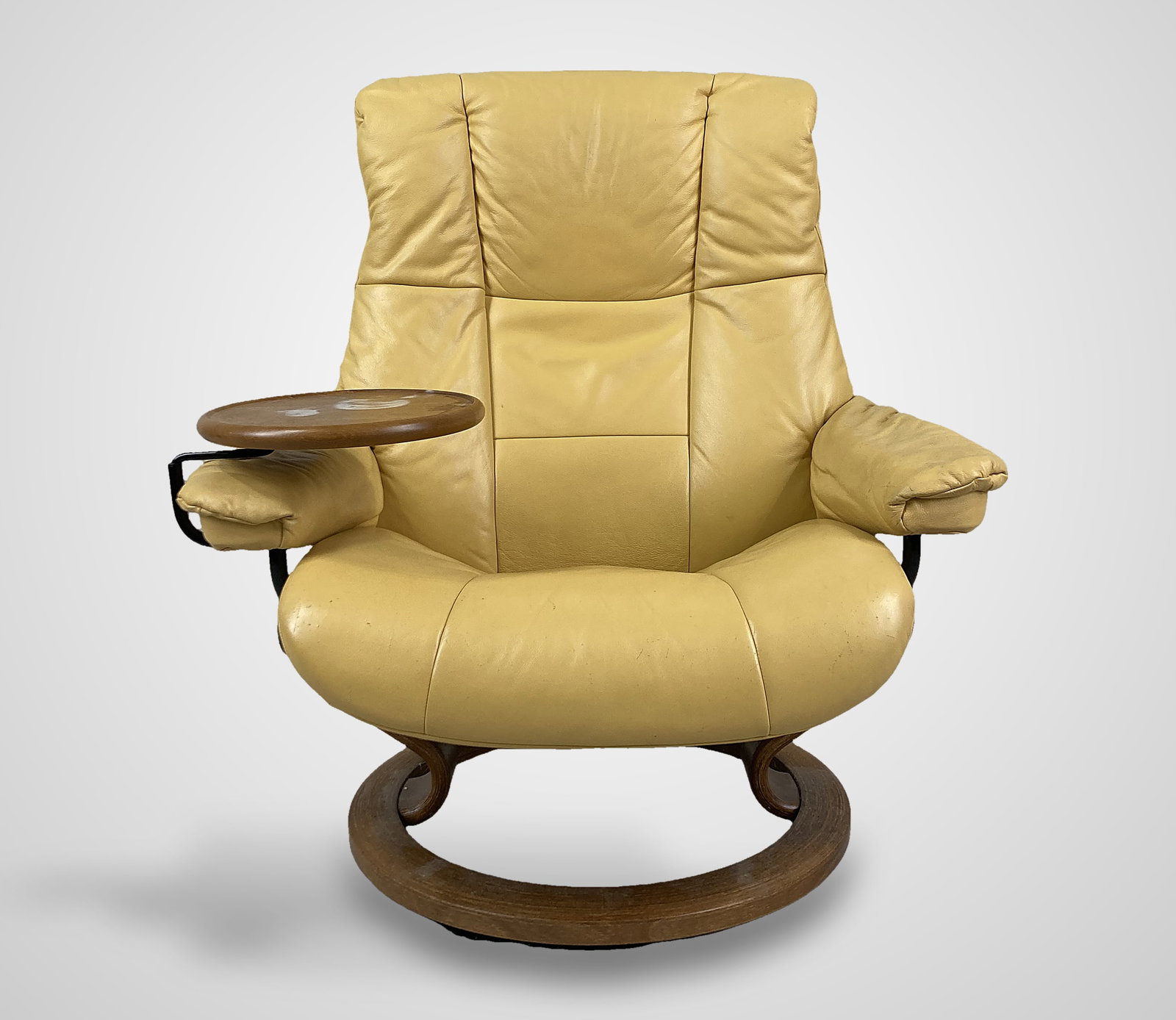 Ekornes Stressless Yellow Leather Swivel Recliner - 2