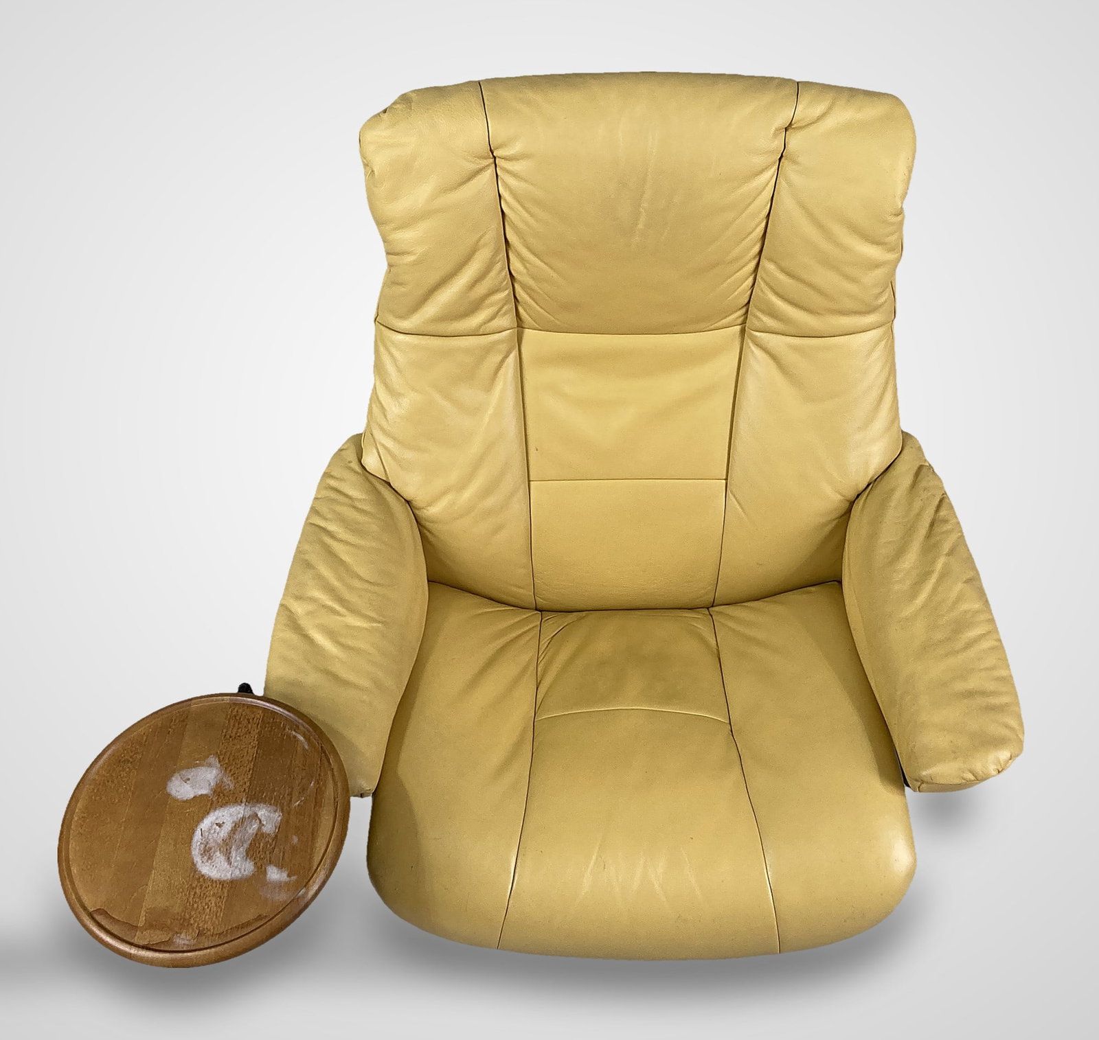 Ekornes Stressless Yellow Leather Swivel Recliner - 3