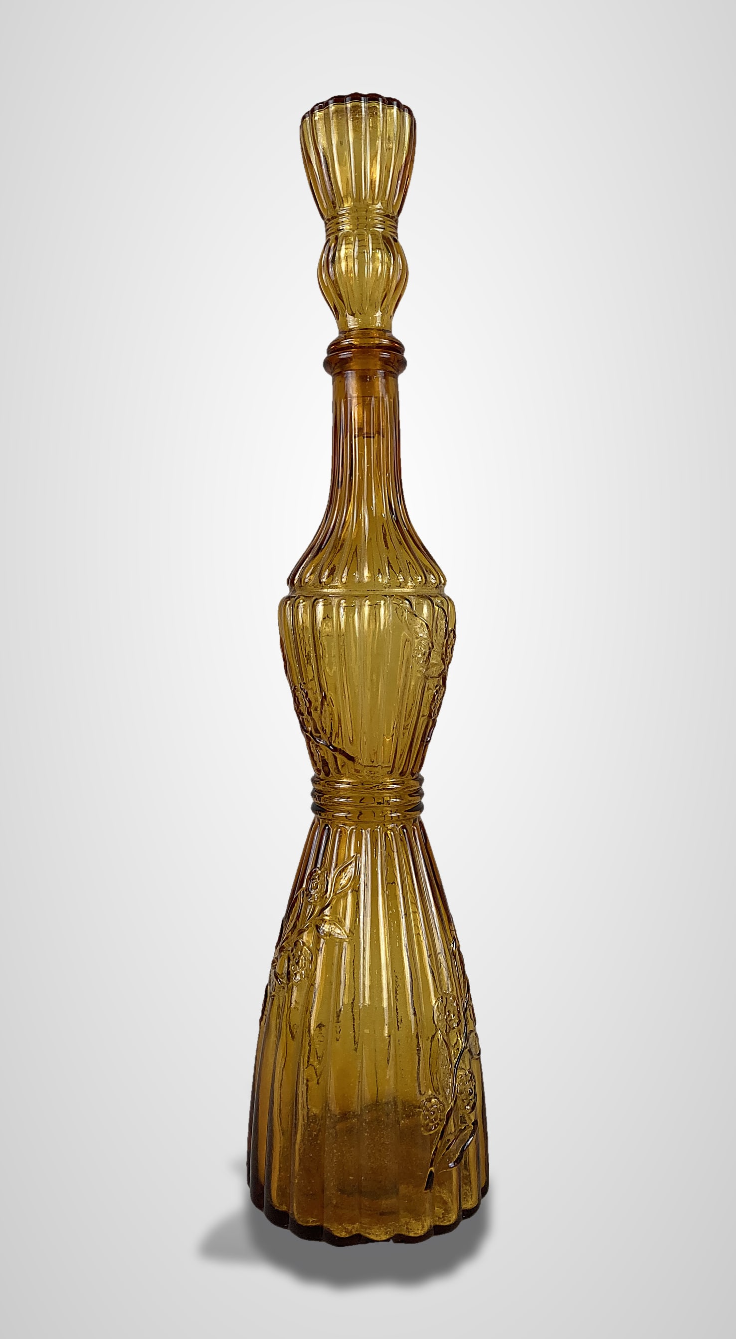 Mid-Century Modern Amber Glass Decanter - 2