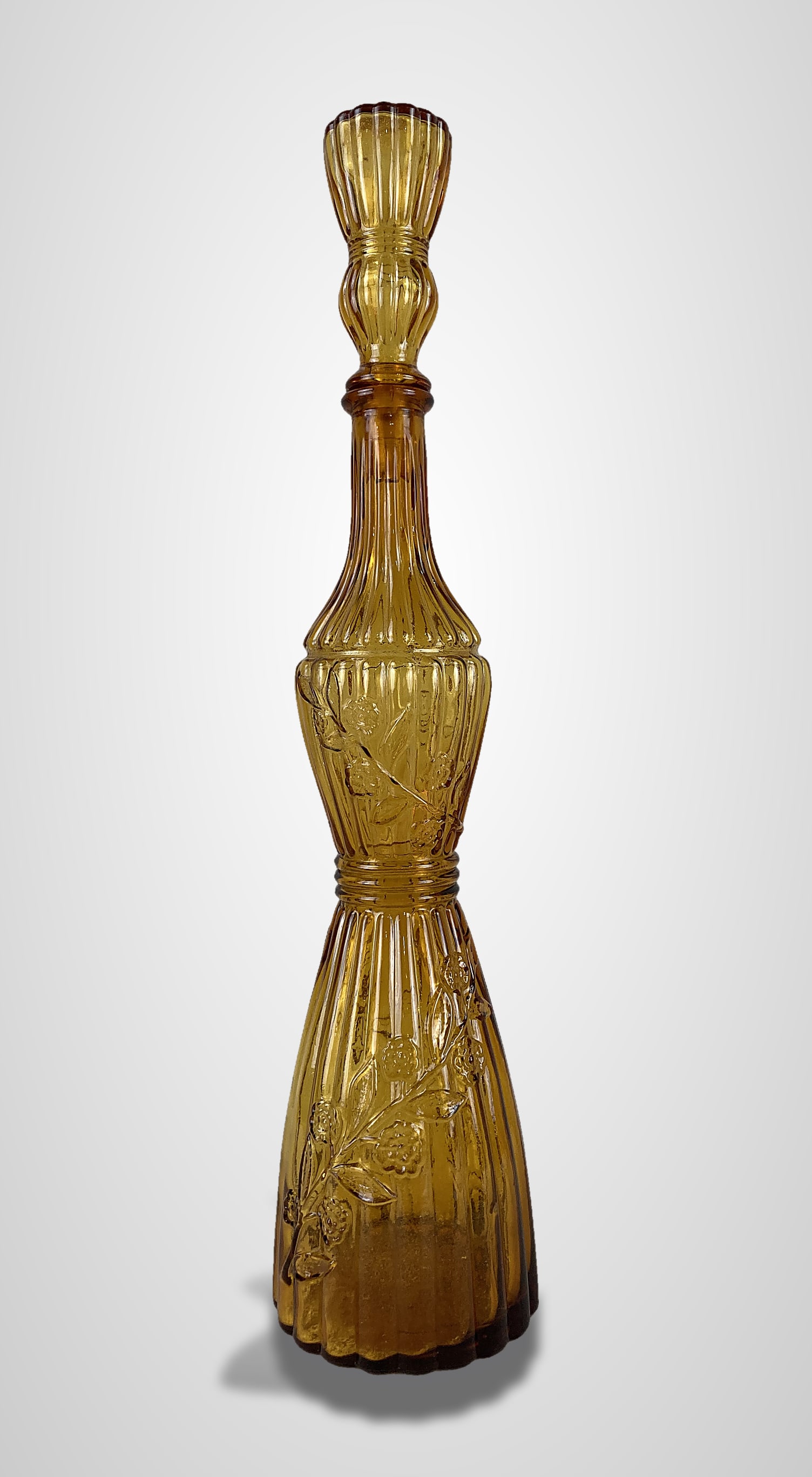 Mid-Century Modern Amber Glass Decanter - 3