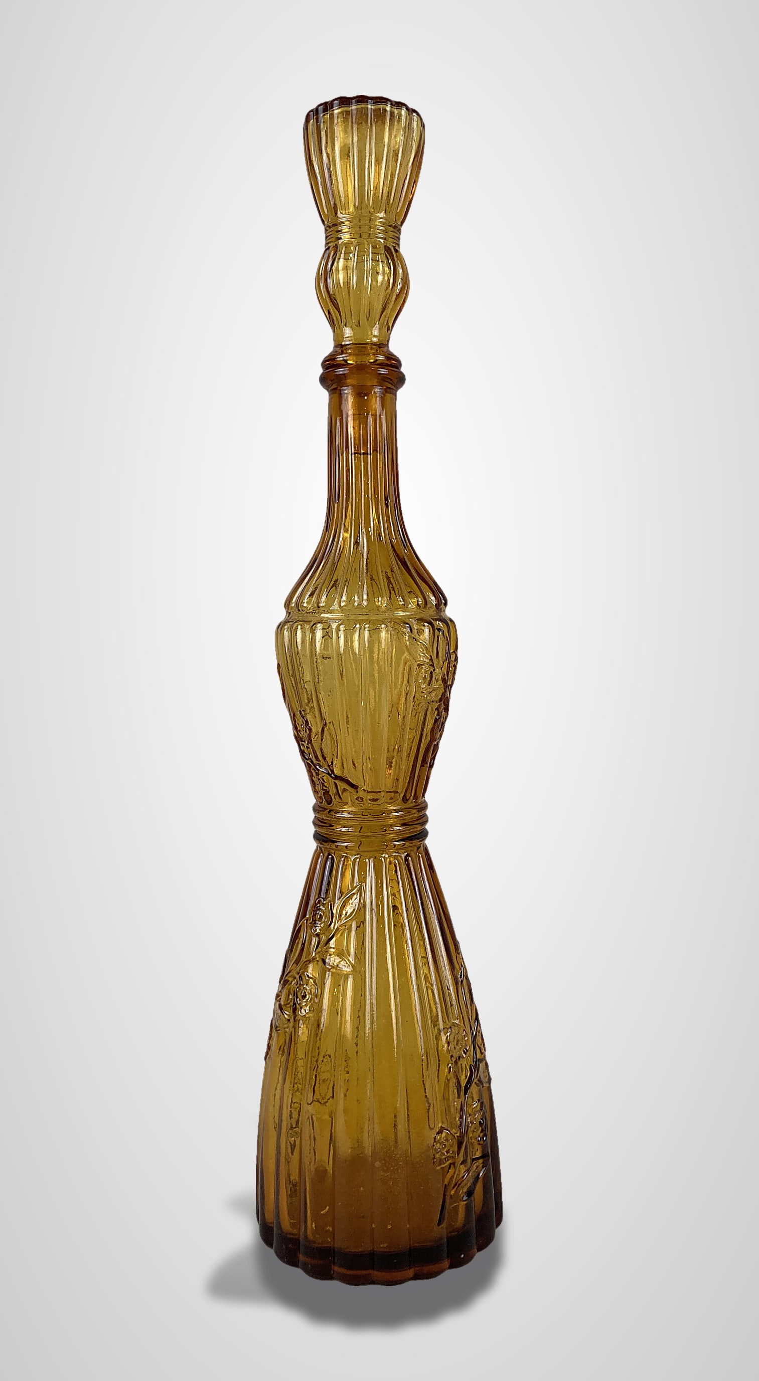 Mid-Century Modern Amber Glass Decanter - 4