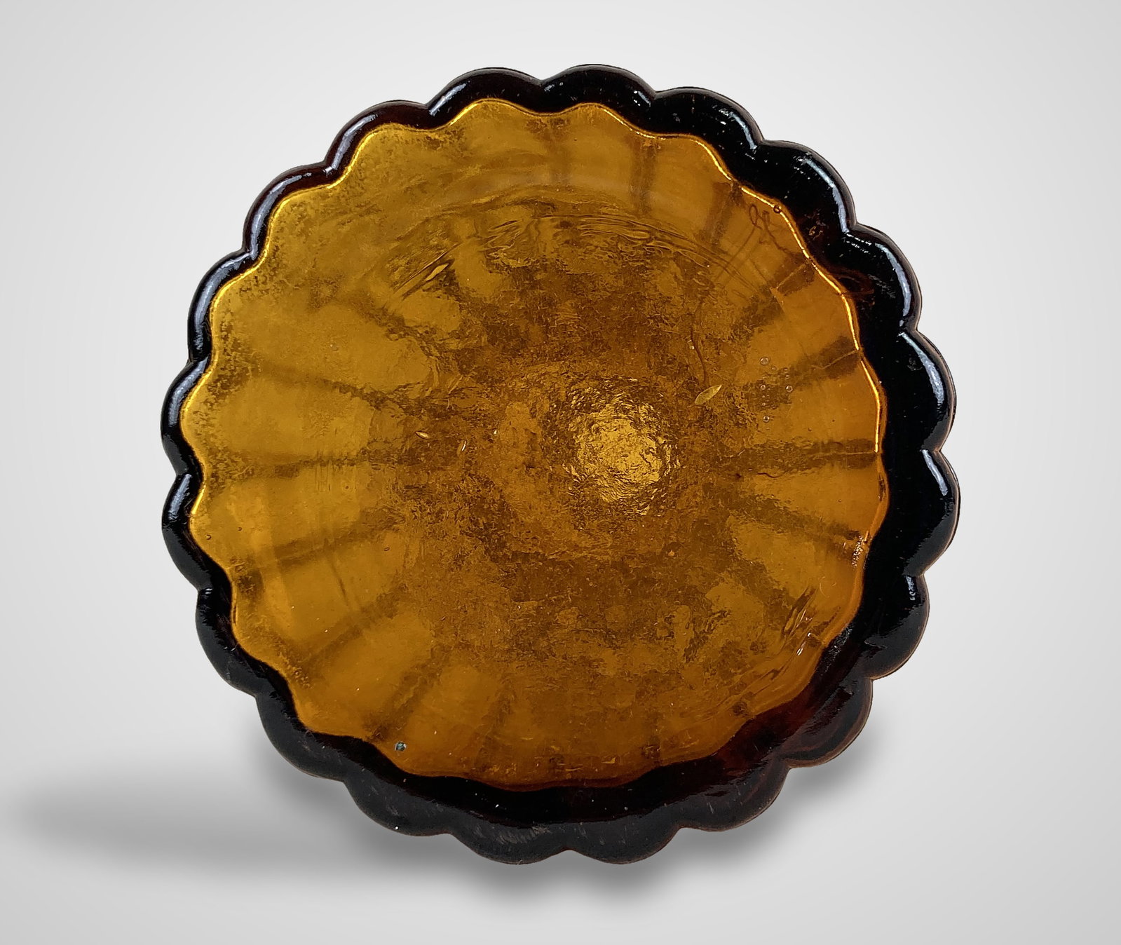 Mid-Century Modern Amber Glass Decanter - 9