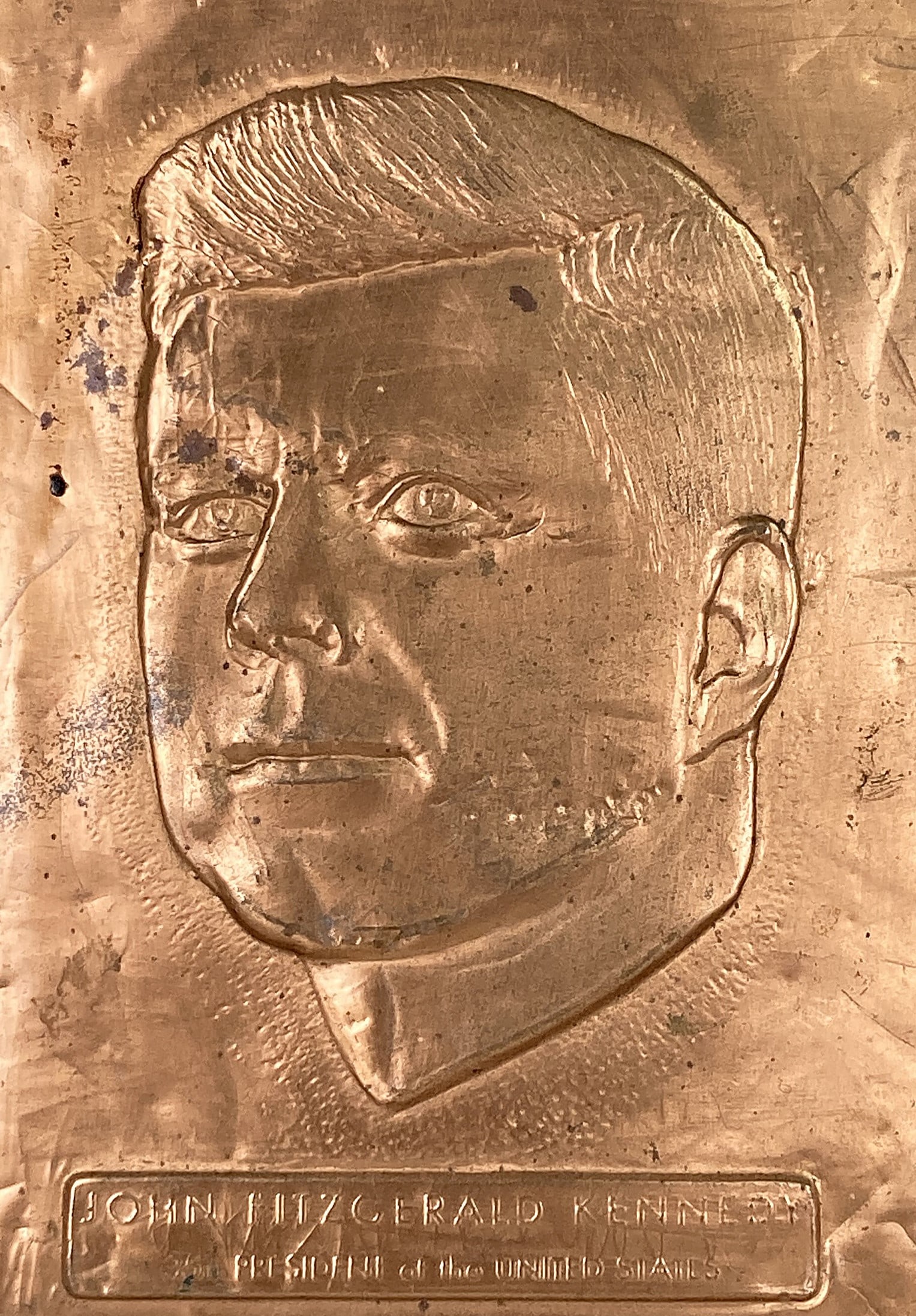 John F. Kennedy Copper Relief Plaque - 2