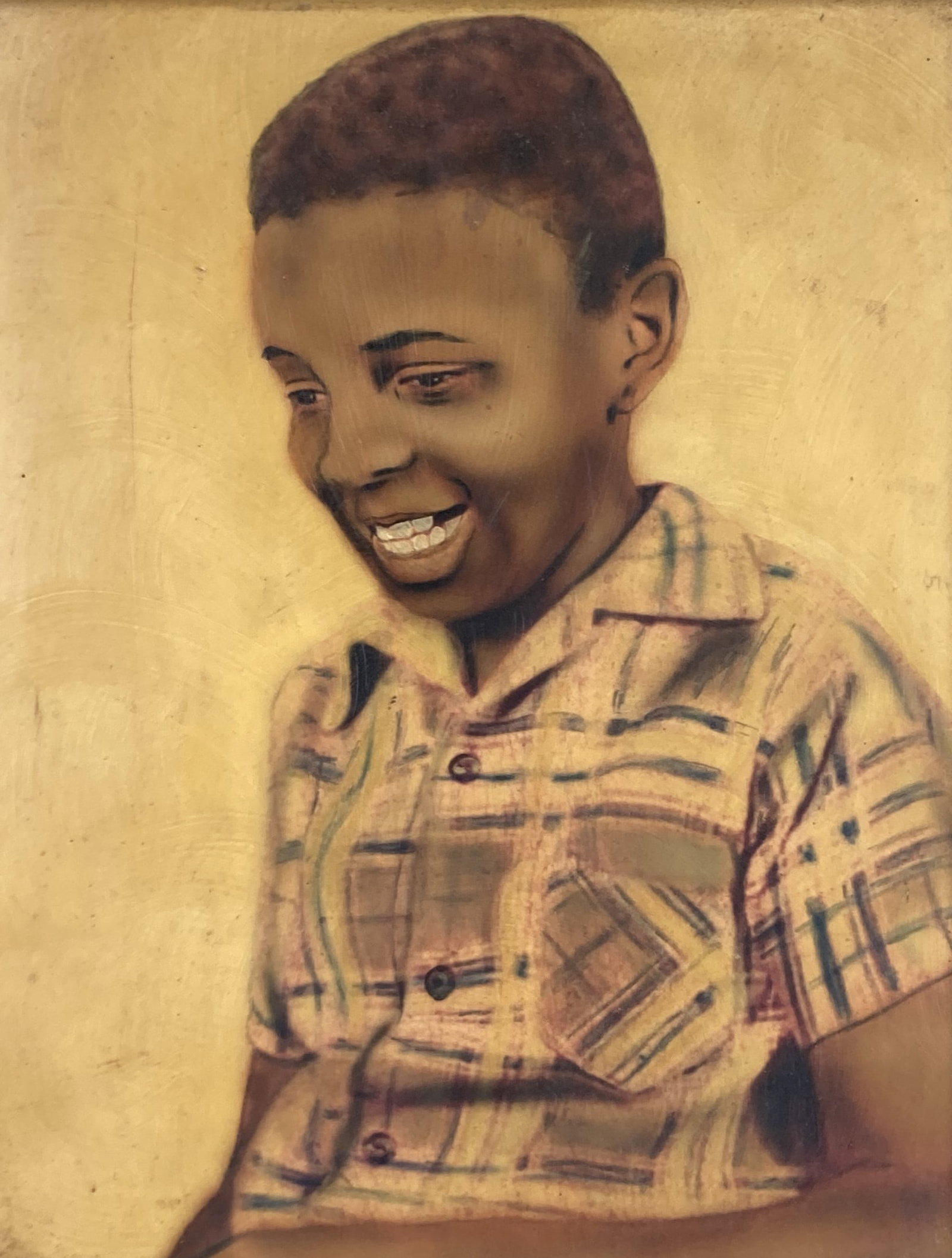 Mid 20th Century, Portrait of African American Boy, Hand-colored Photograph - 2
