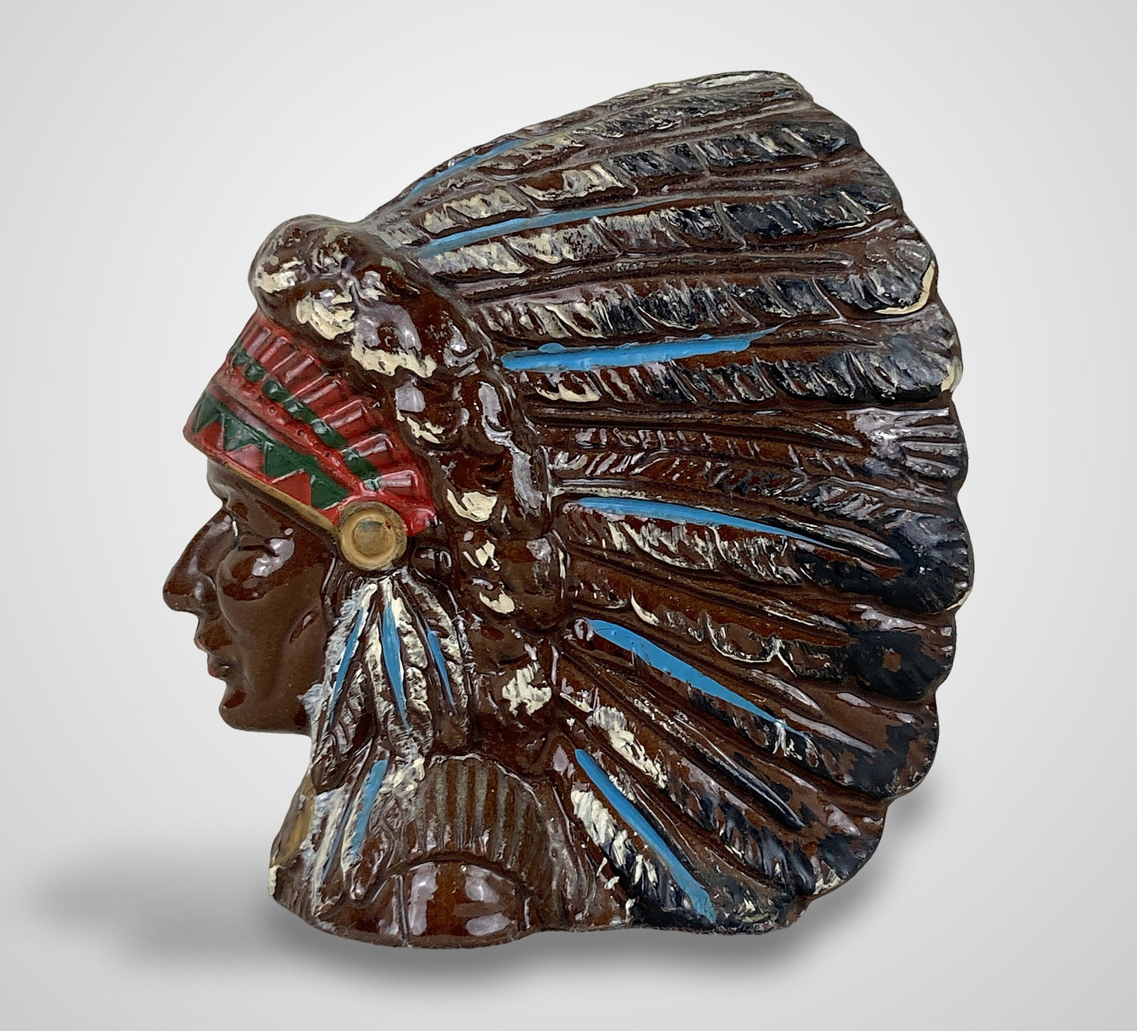 Native American Chief Ceramic Coin Bank - 3