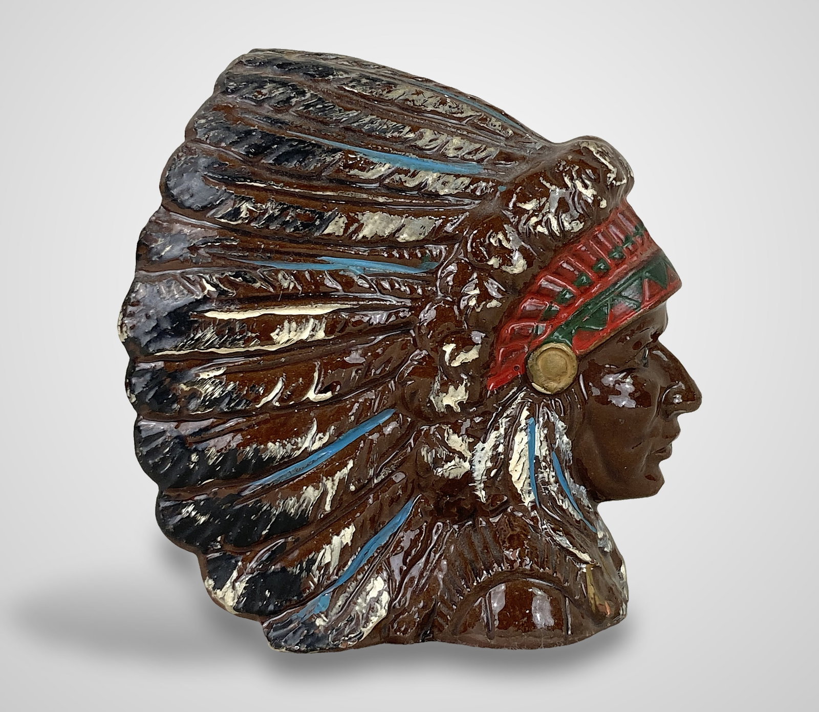 Native American Chief Ceramic Coin Bank - 5
