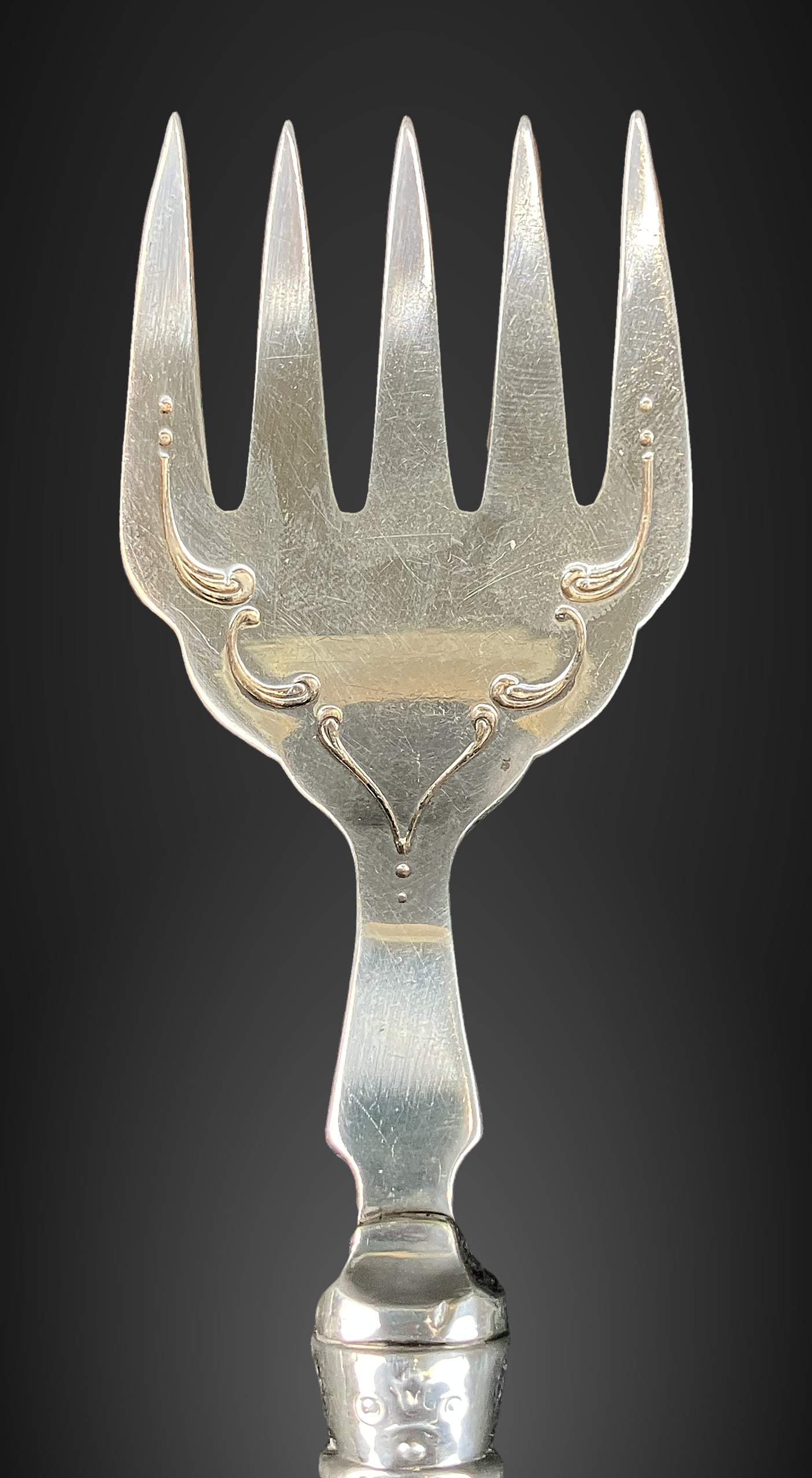 Sterling Silver Handled Art Deco Sardine Fork - 4