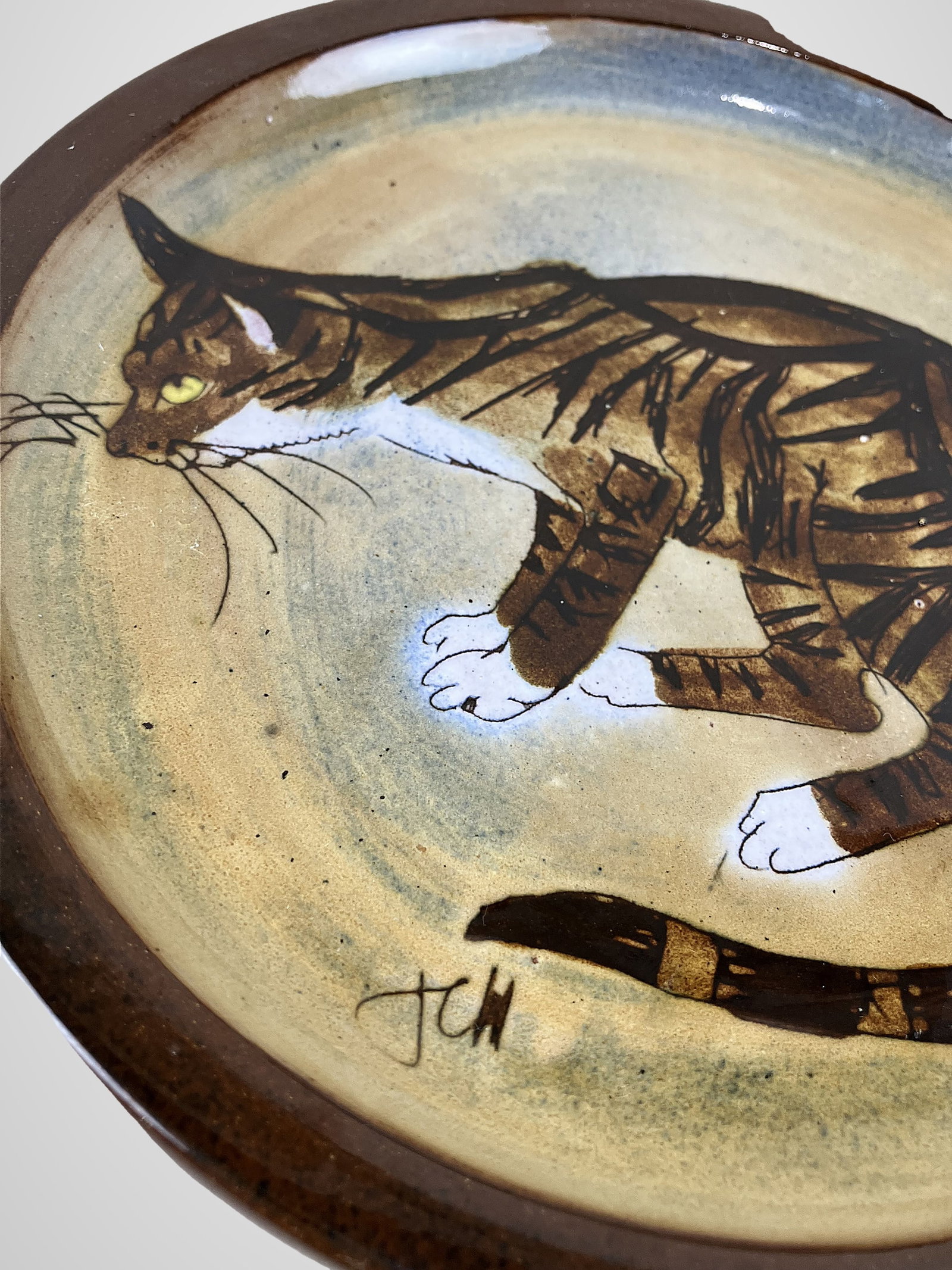 Chelsea Pottery Cat Cheese Dish - 7