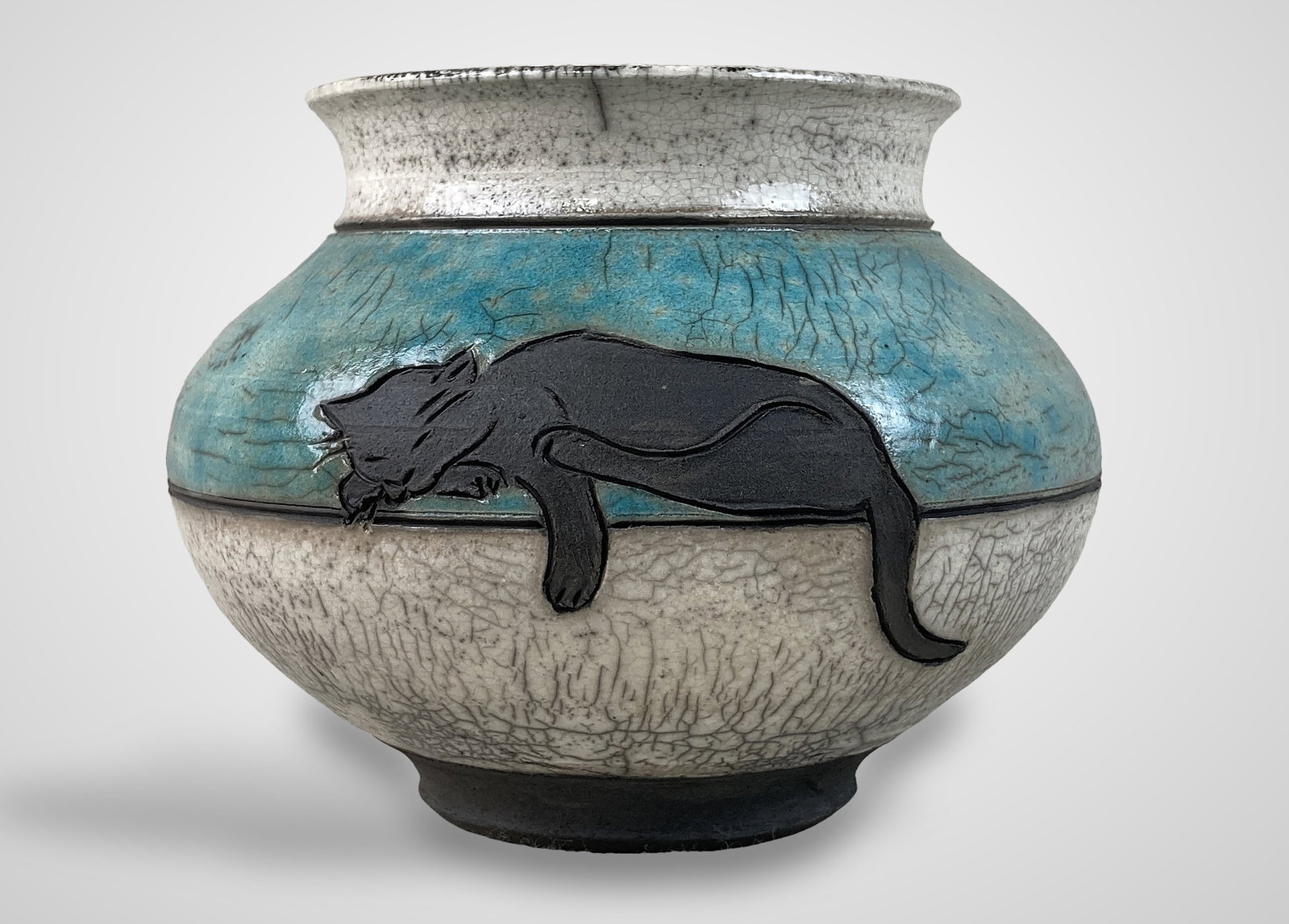 Studio Pottery Cat Vase - 3