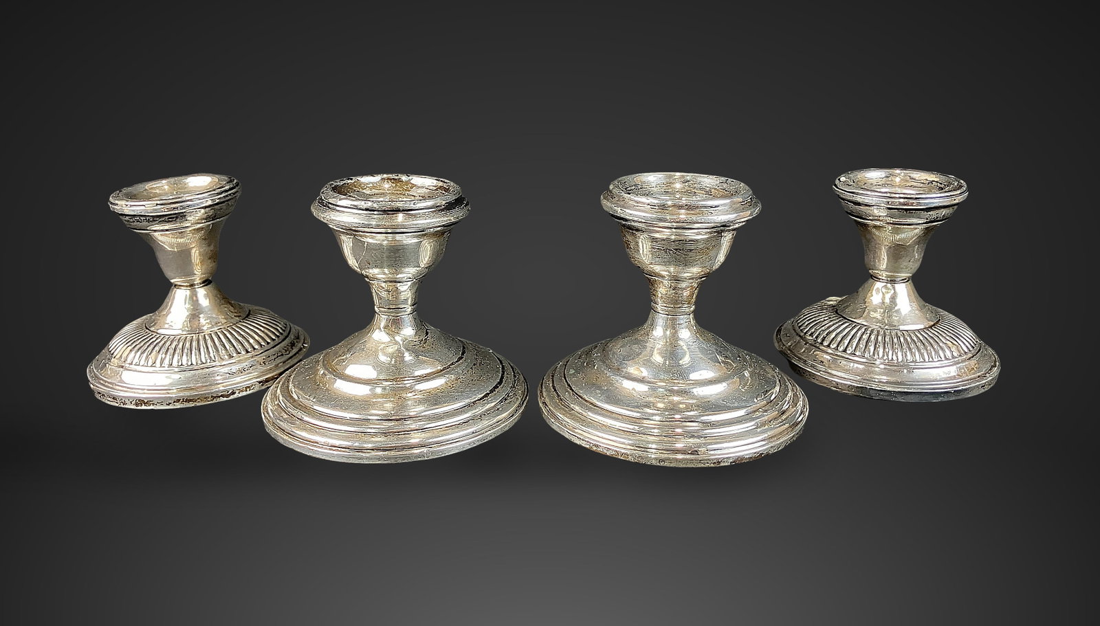 Two Pairs of Weighted Sterling Candlesticks (1 of 7)