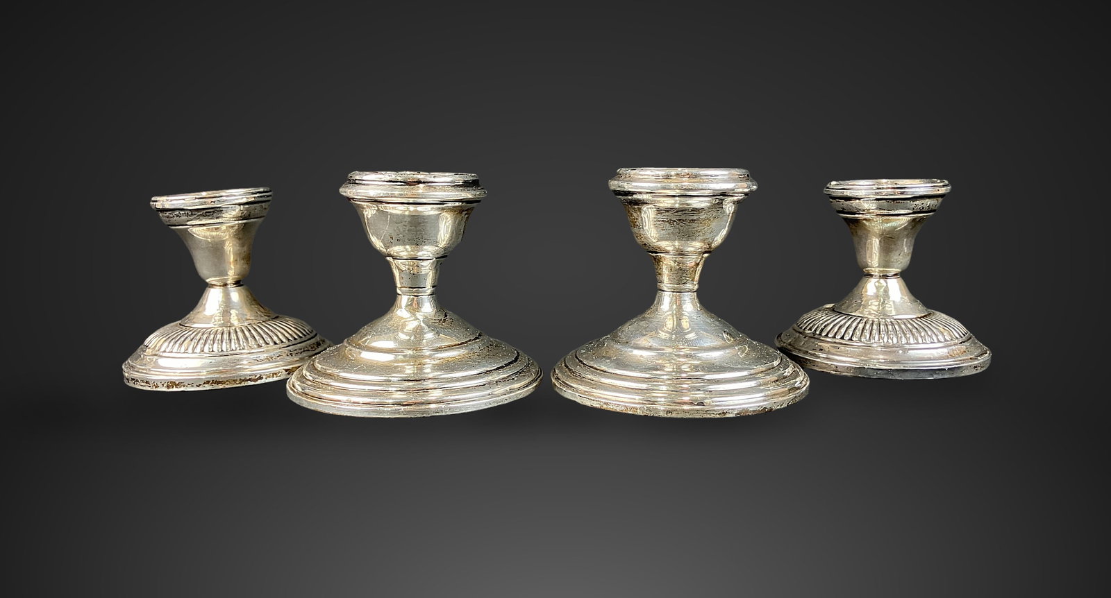 Two Pairs of Weighted Sterling Candlesticks - 2