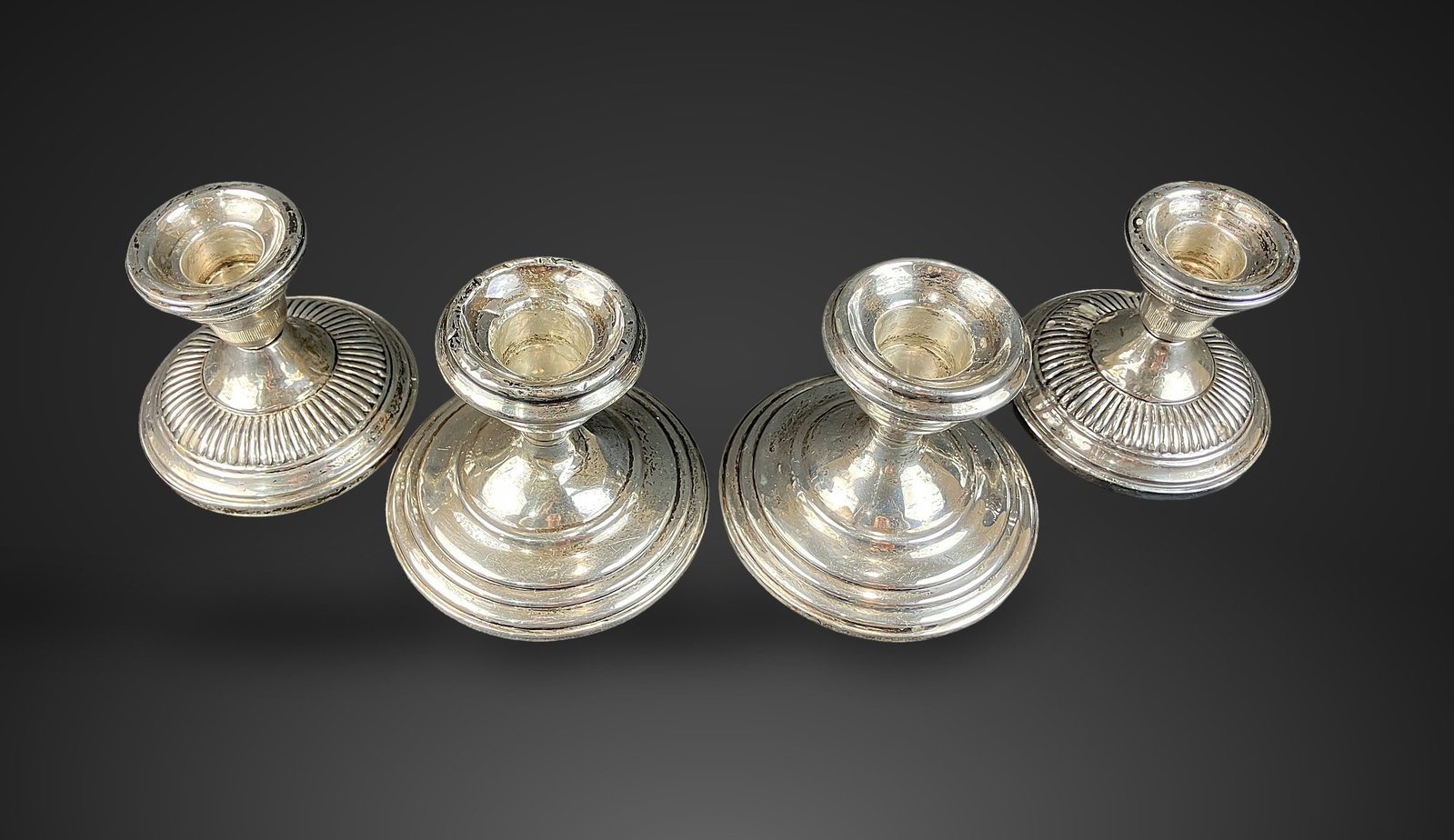 Two Pairs of Weighted Sterling Candlesticks - 3