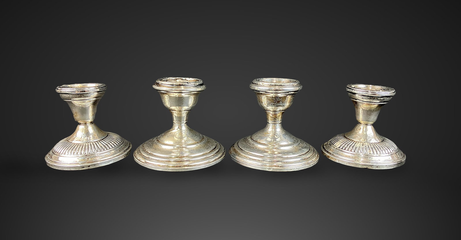 Two Pairs of Weighted Sterling Candlesticks - 4
