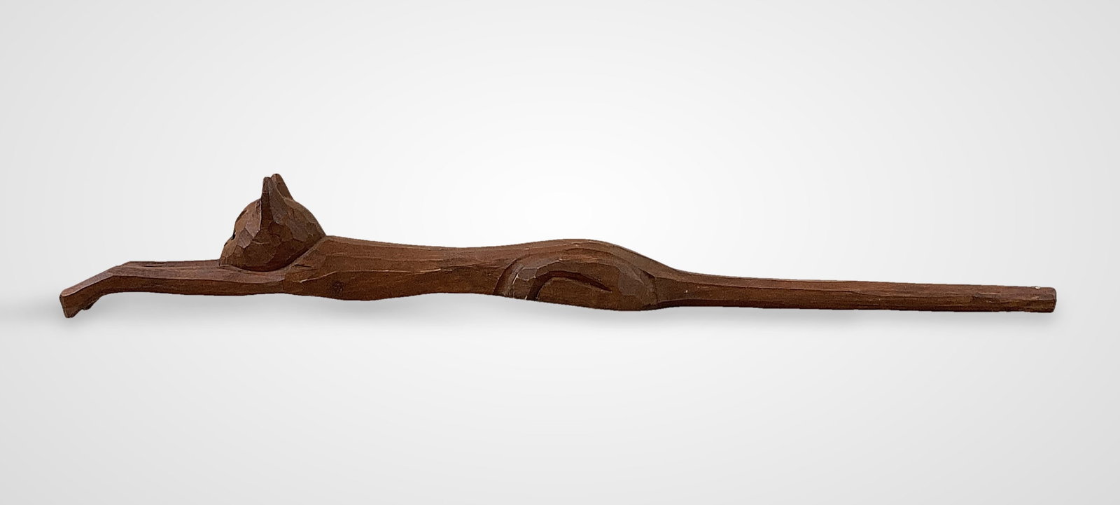 Folk Art Cat Wood Carving - 3