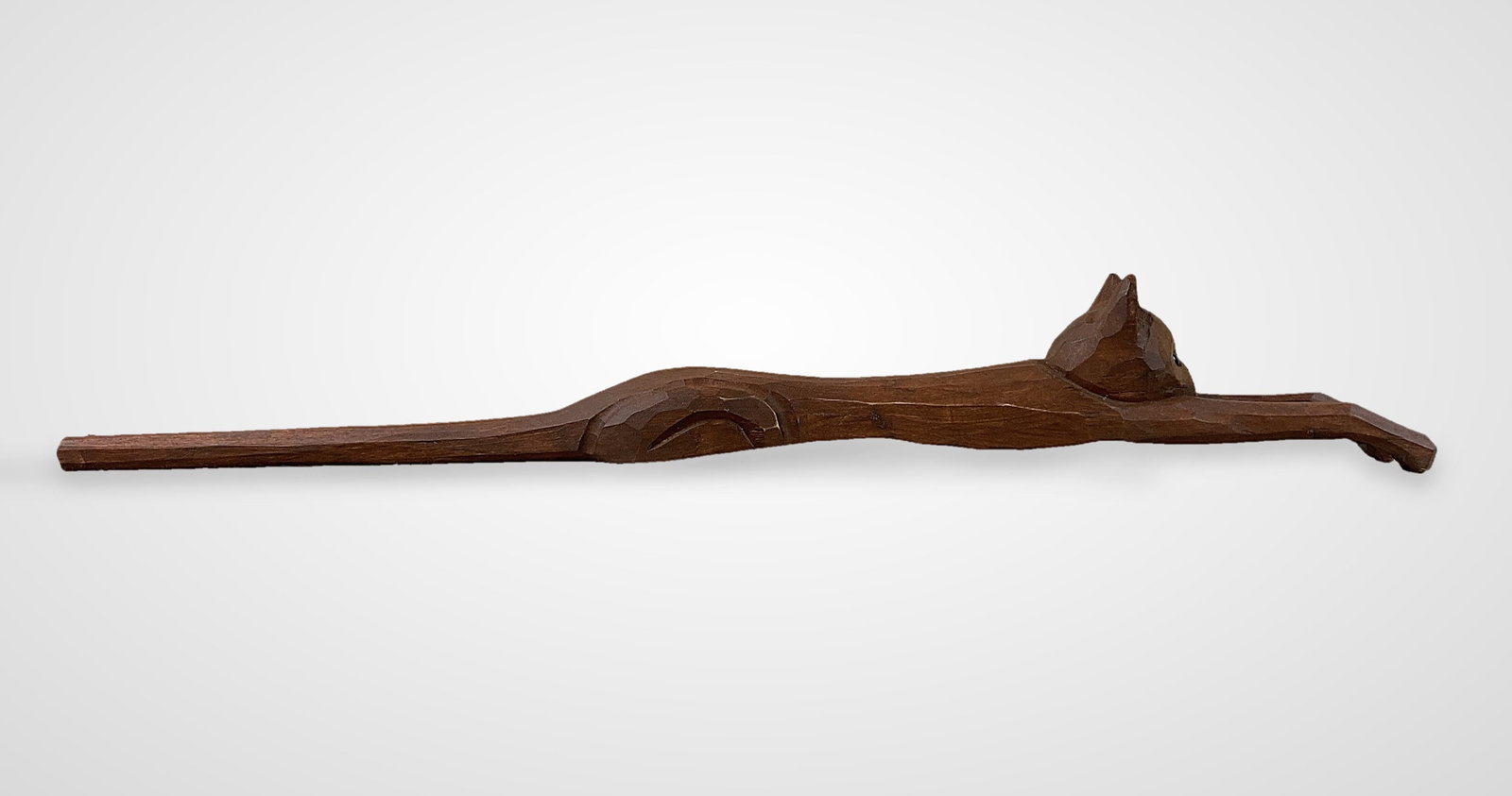Folk Art Cat Wood Carving - 7
