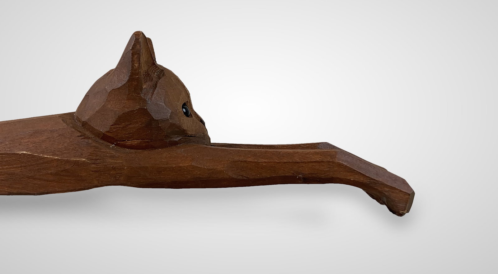 Folk Art Cat Wood Carving - 8