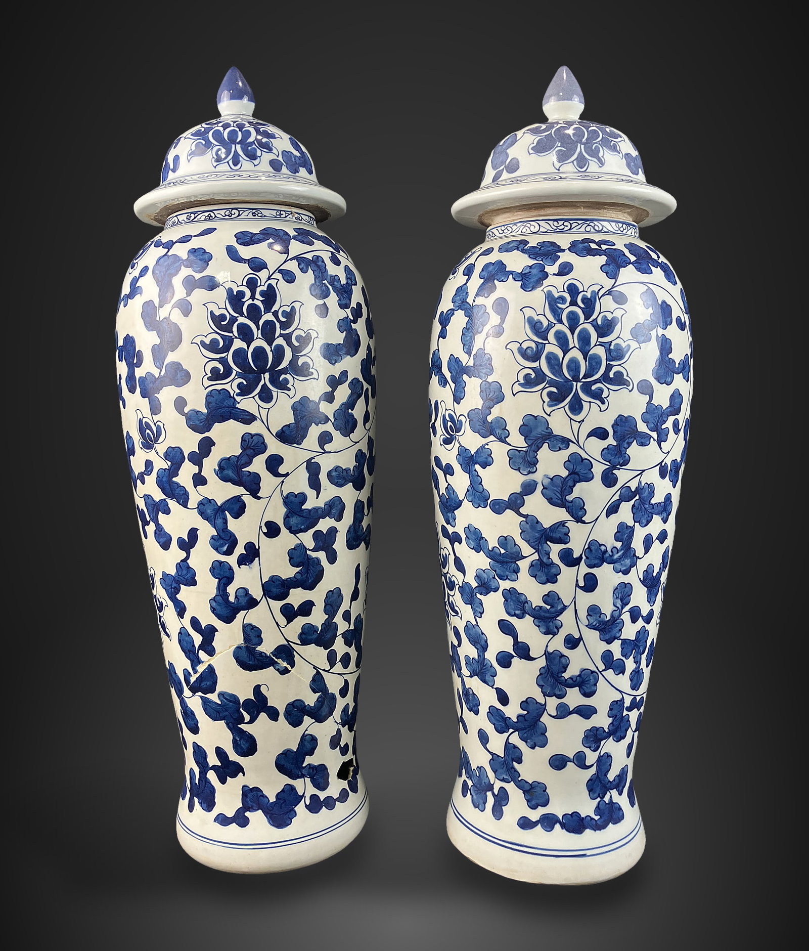 Pair of Chinese Blue and White Ginger Jars - 7