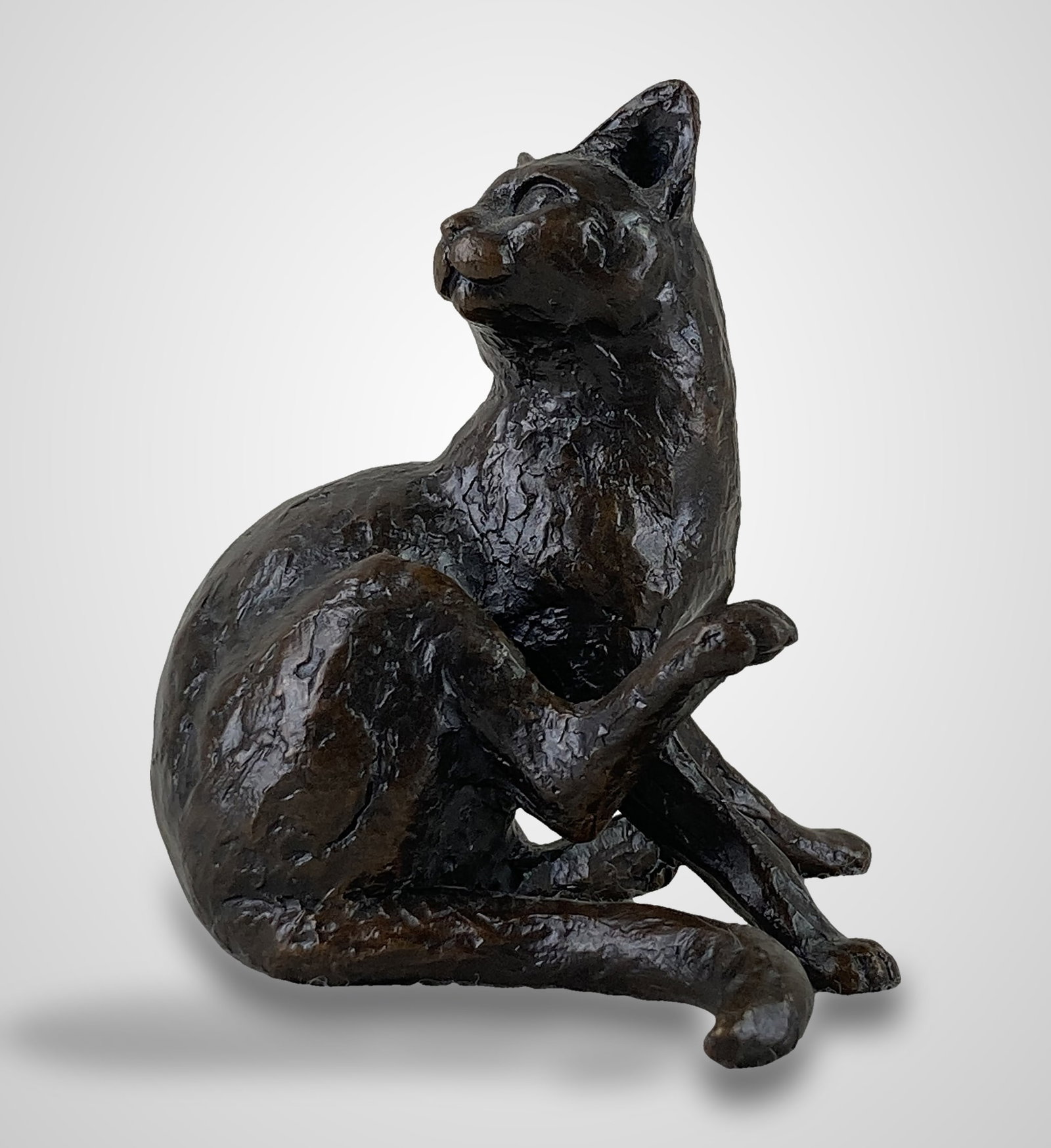Michael Simpson Bronze Cat Figure - 2