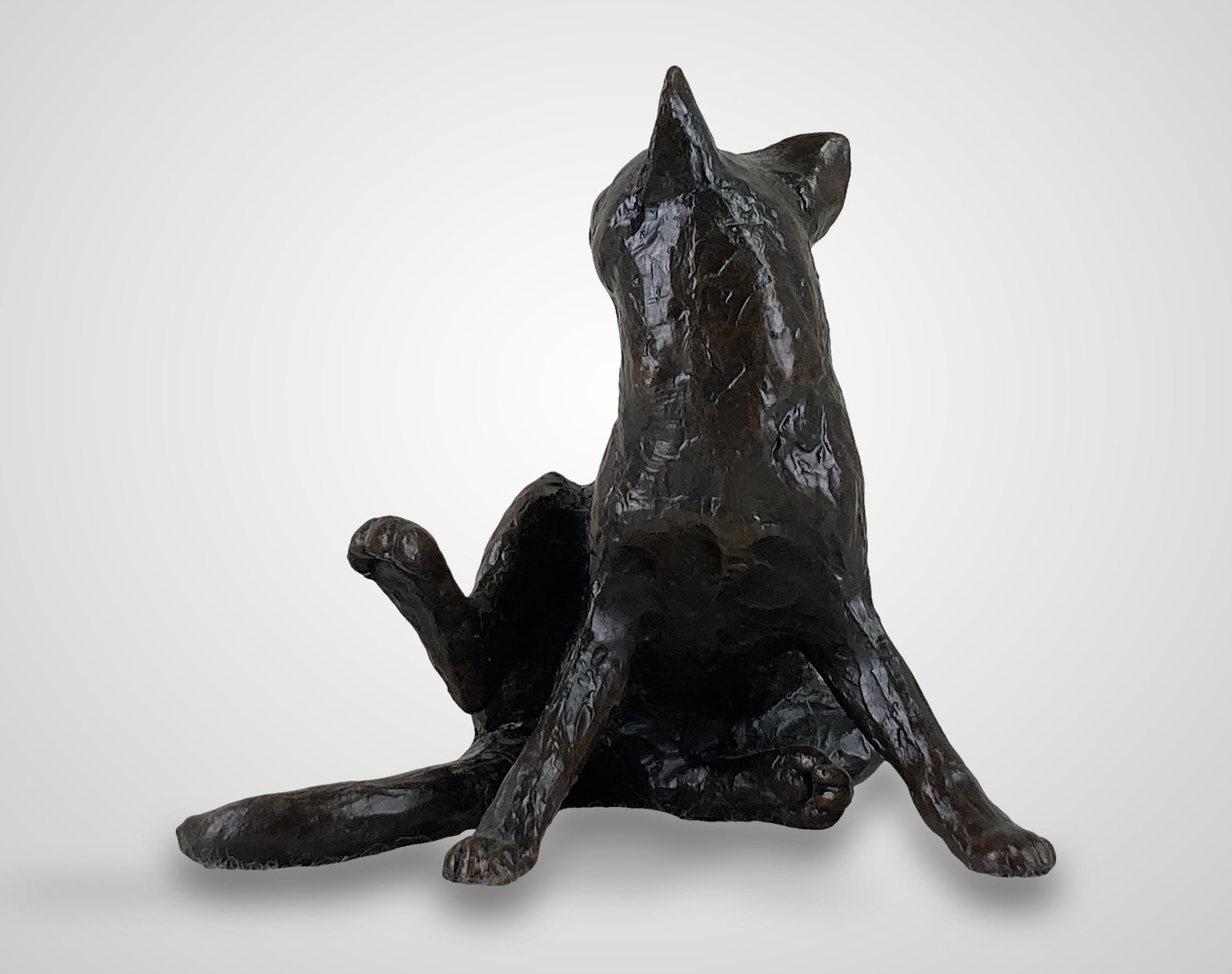 Michael Simpson Bronze Cat Figure - 3