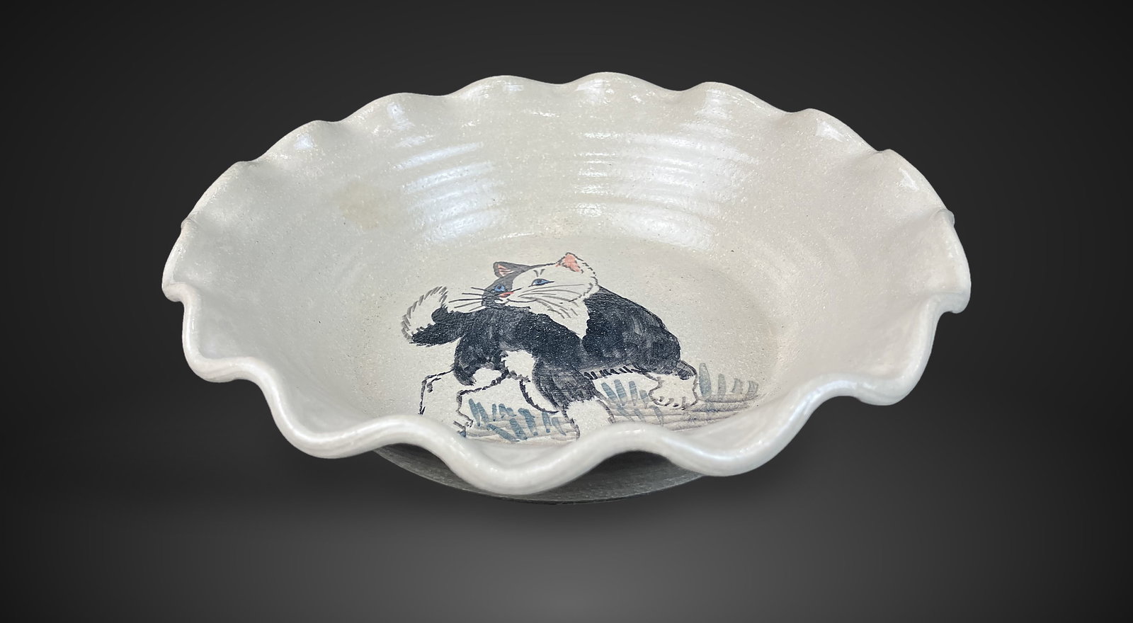 Turn and Burn Studio Pottery Cat Bowl - 3