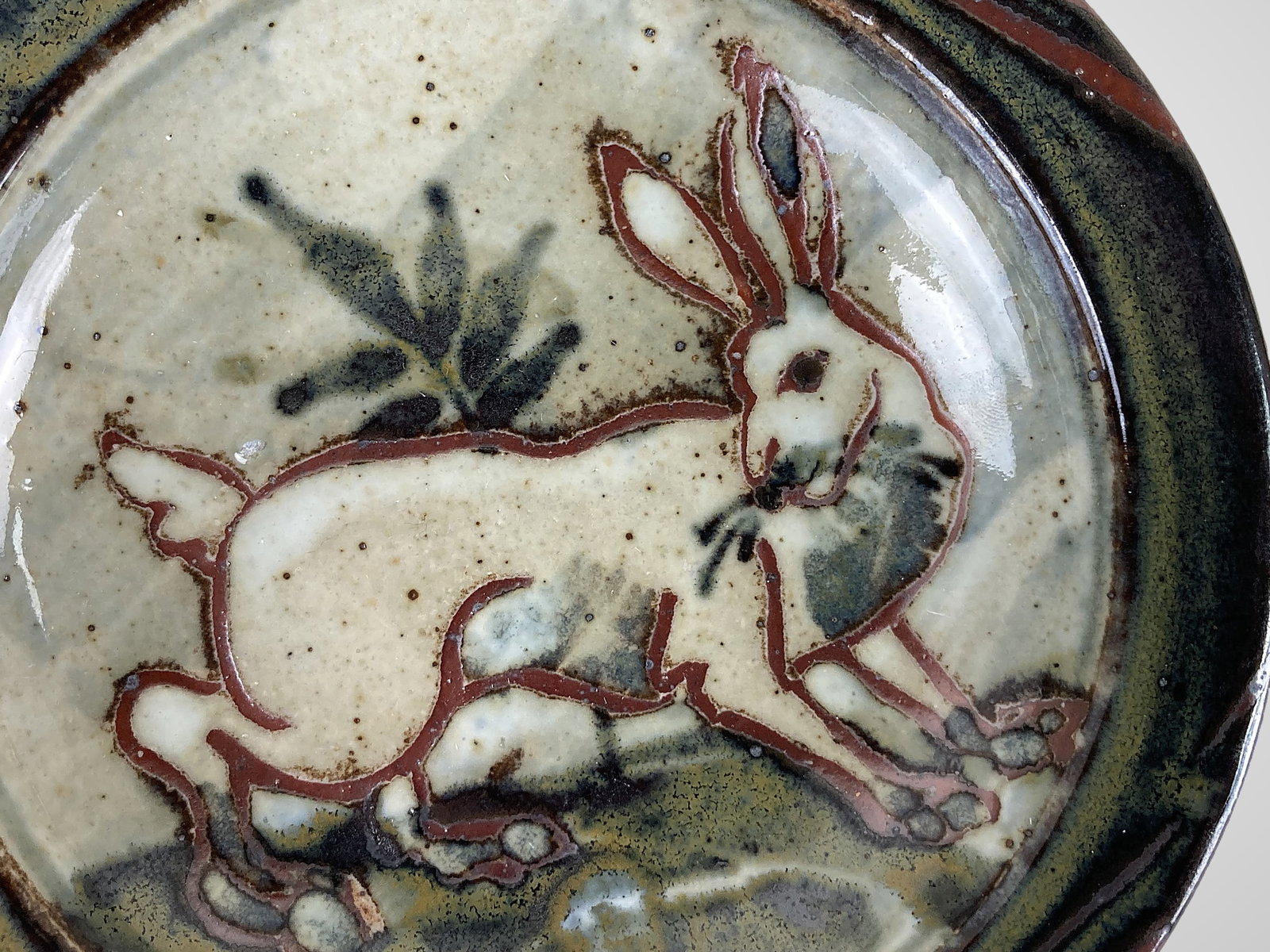 Studio Art Pottery Rooster and Rabbit Bowls - 4