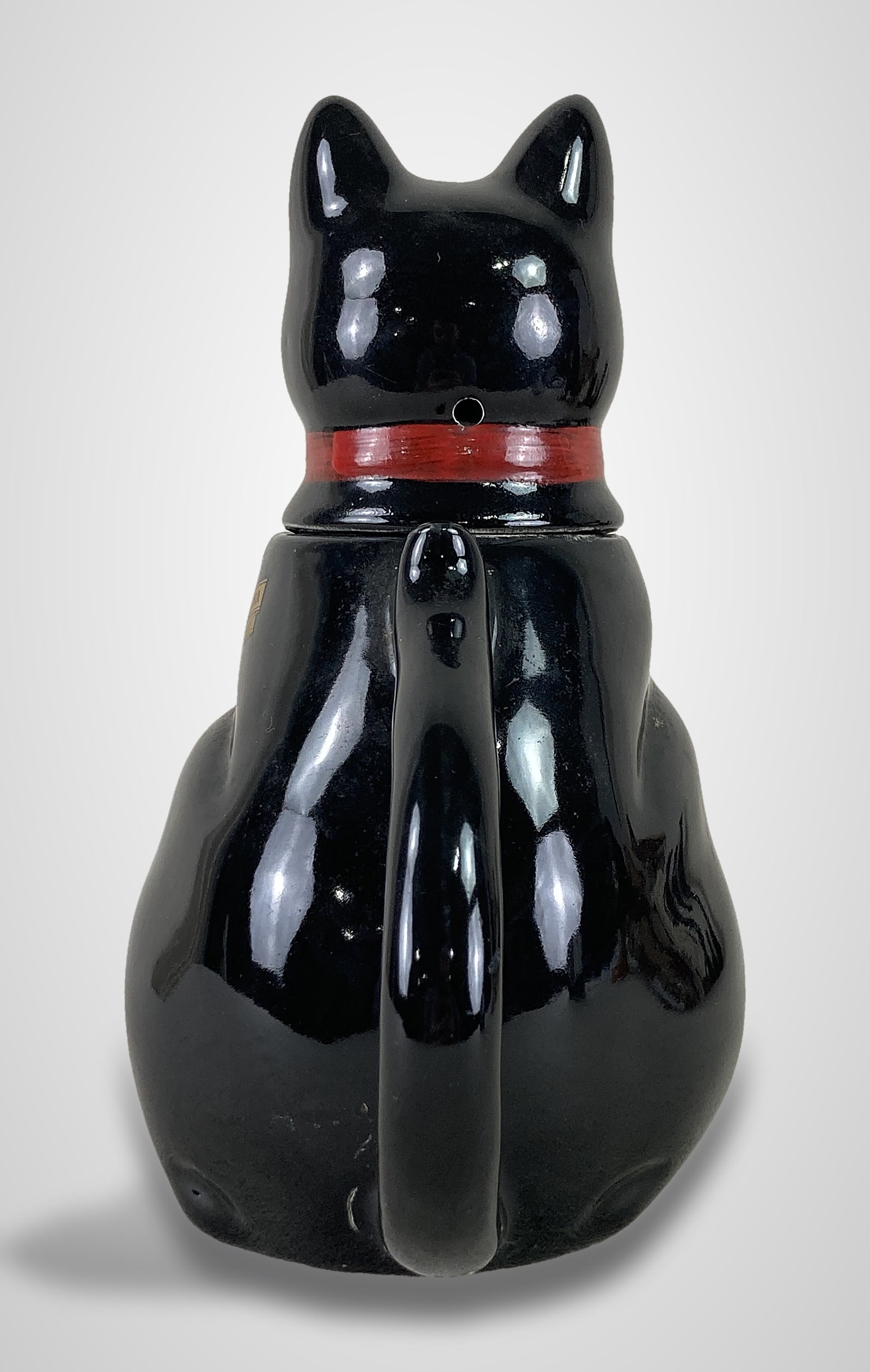 Shafford Redware Black Cat Teapot - 4