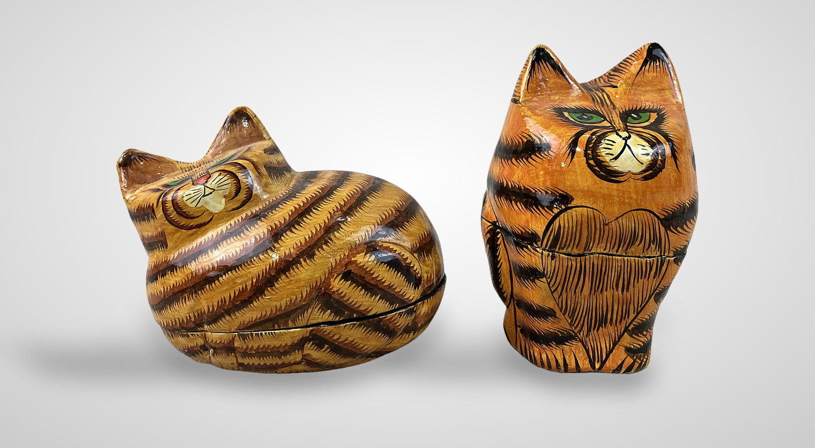 Pair of Cat Lacquer Boxes - 6
