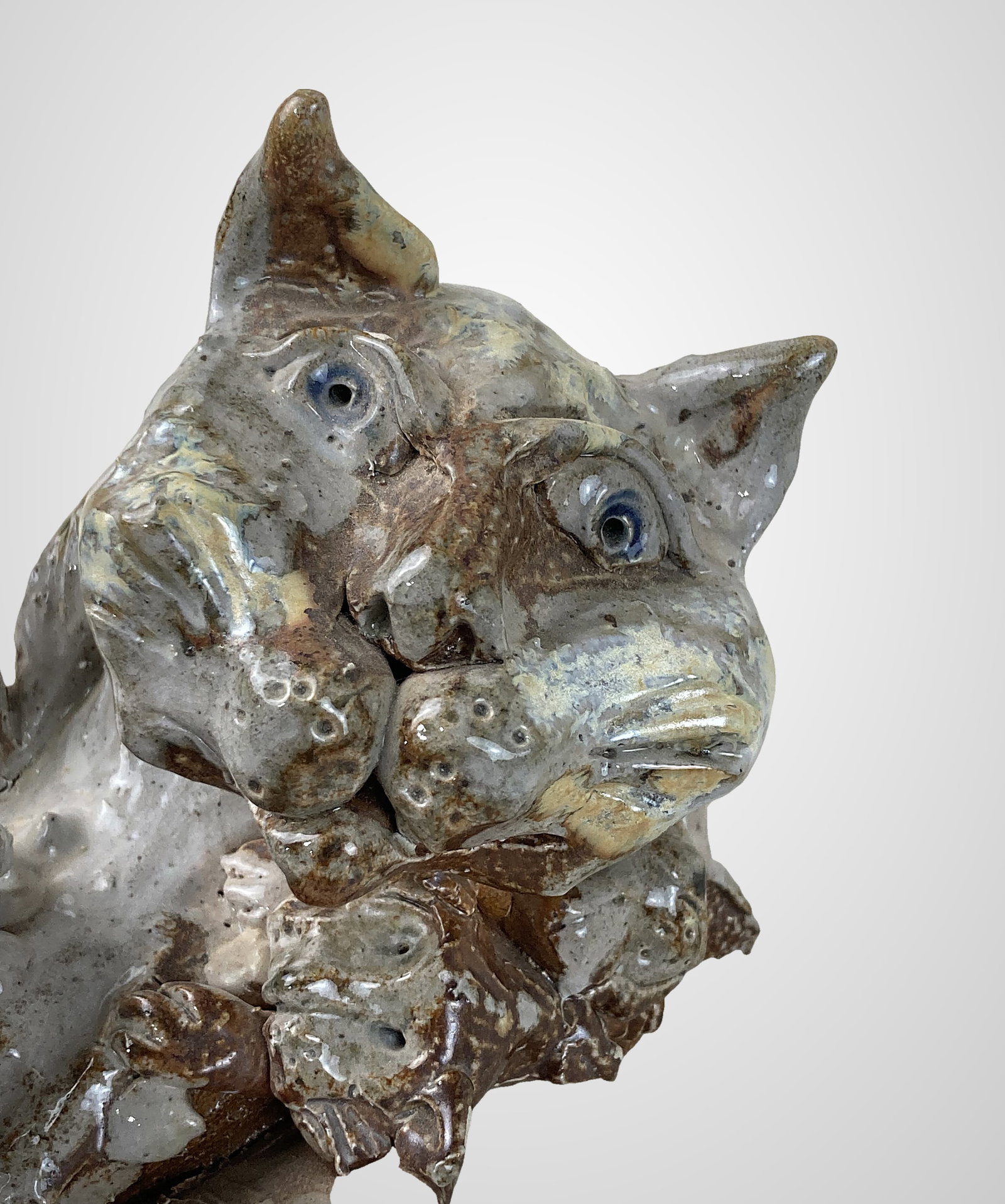 Studio Pottery Cat and Kitten - 8